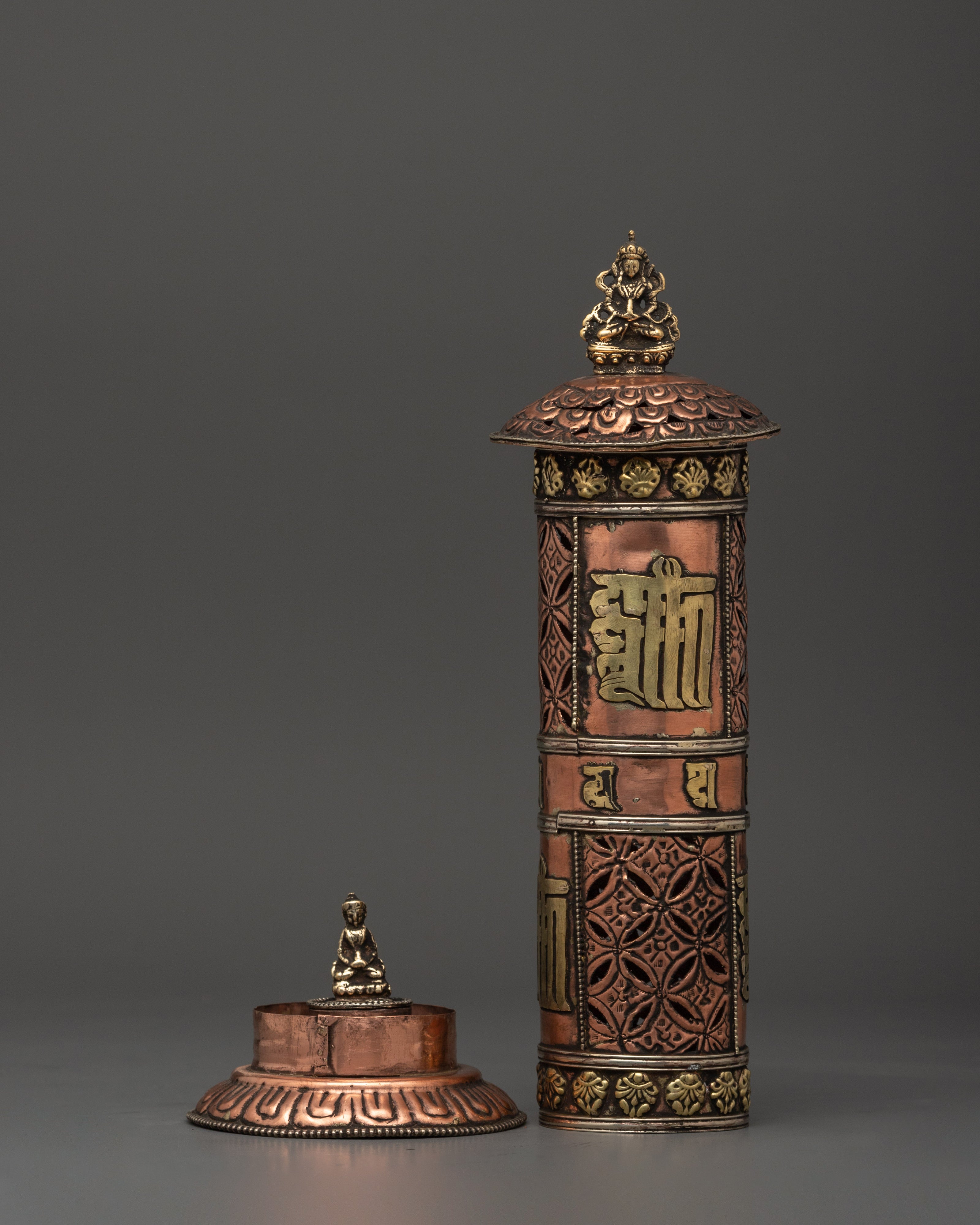 Buddhist Sacred Incense Burner | Handcrafted Ritual Item with Tibetan Mantras