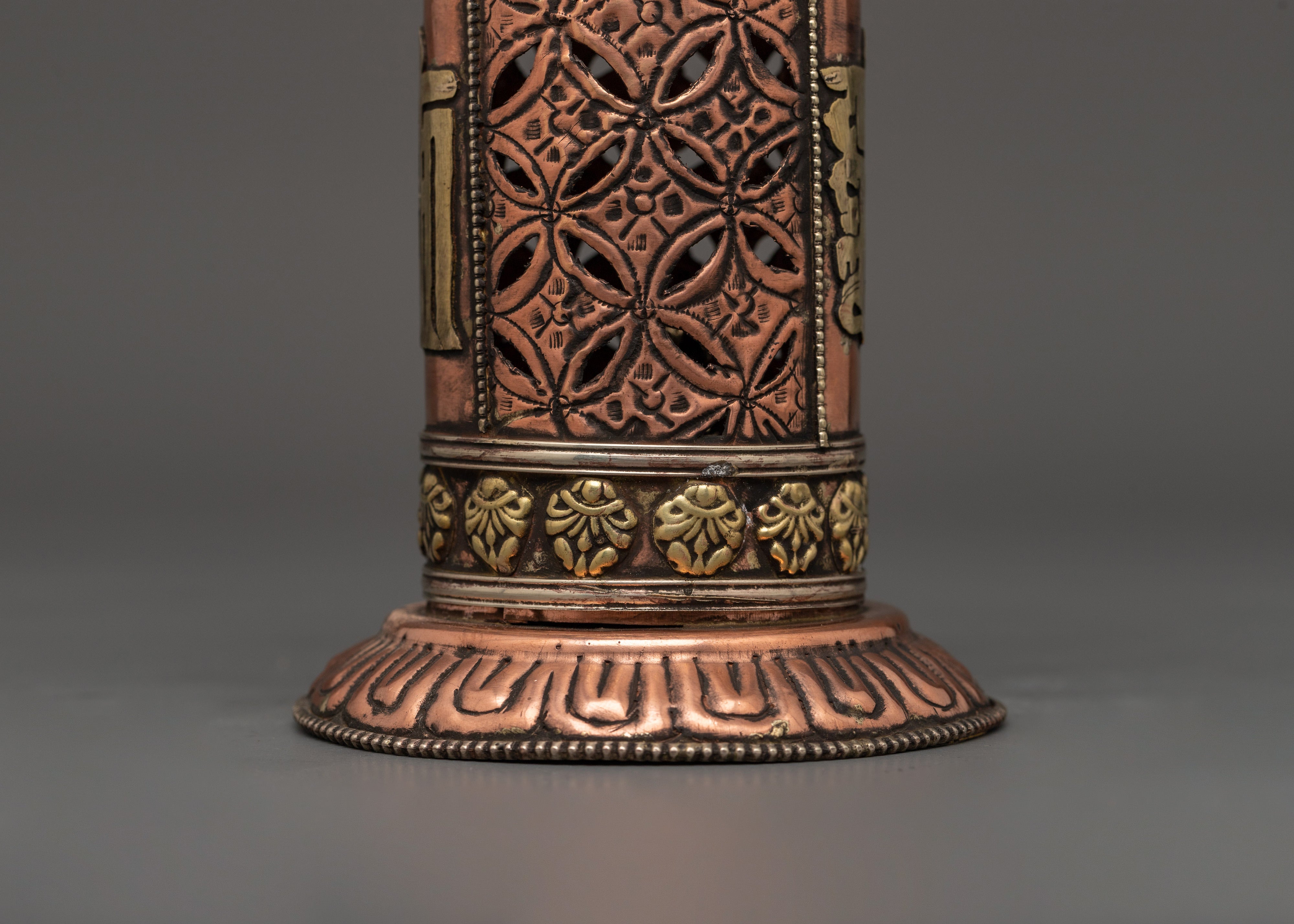 Buddhist Sacred Incense Burner | Handcrafted Ritual Item with Tibetan Mantras