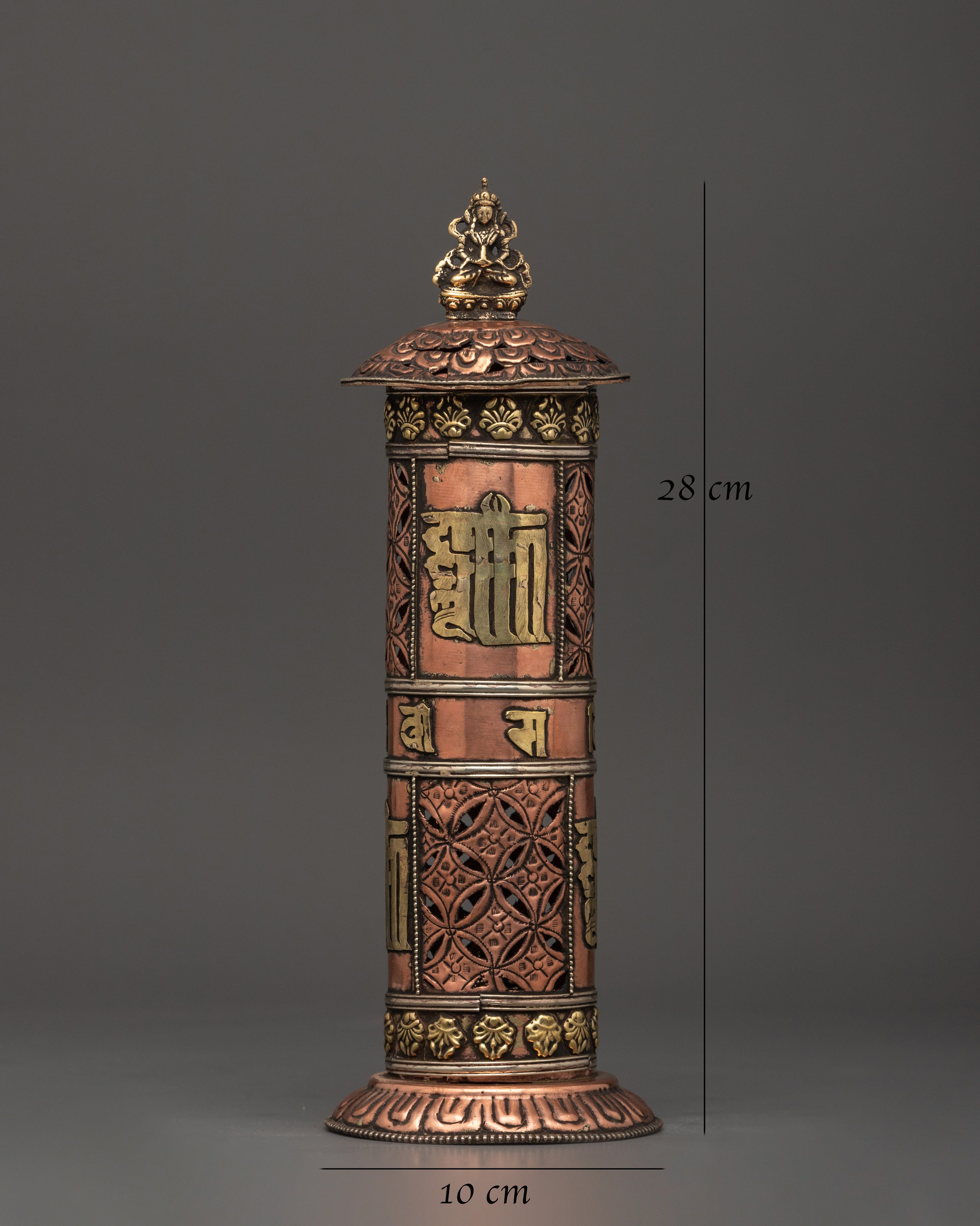 Buddhist Sacred Incense Burner | Handcrafted Ritual Item with Tibetan Mantras