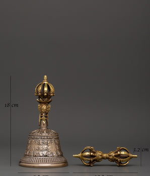 Brass Vajra and Bell Set for Ritual Use | Symbol of Wisdom