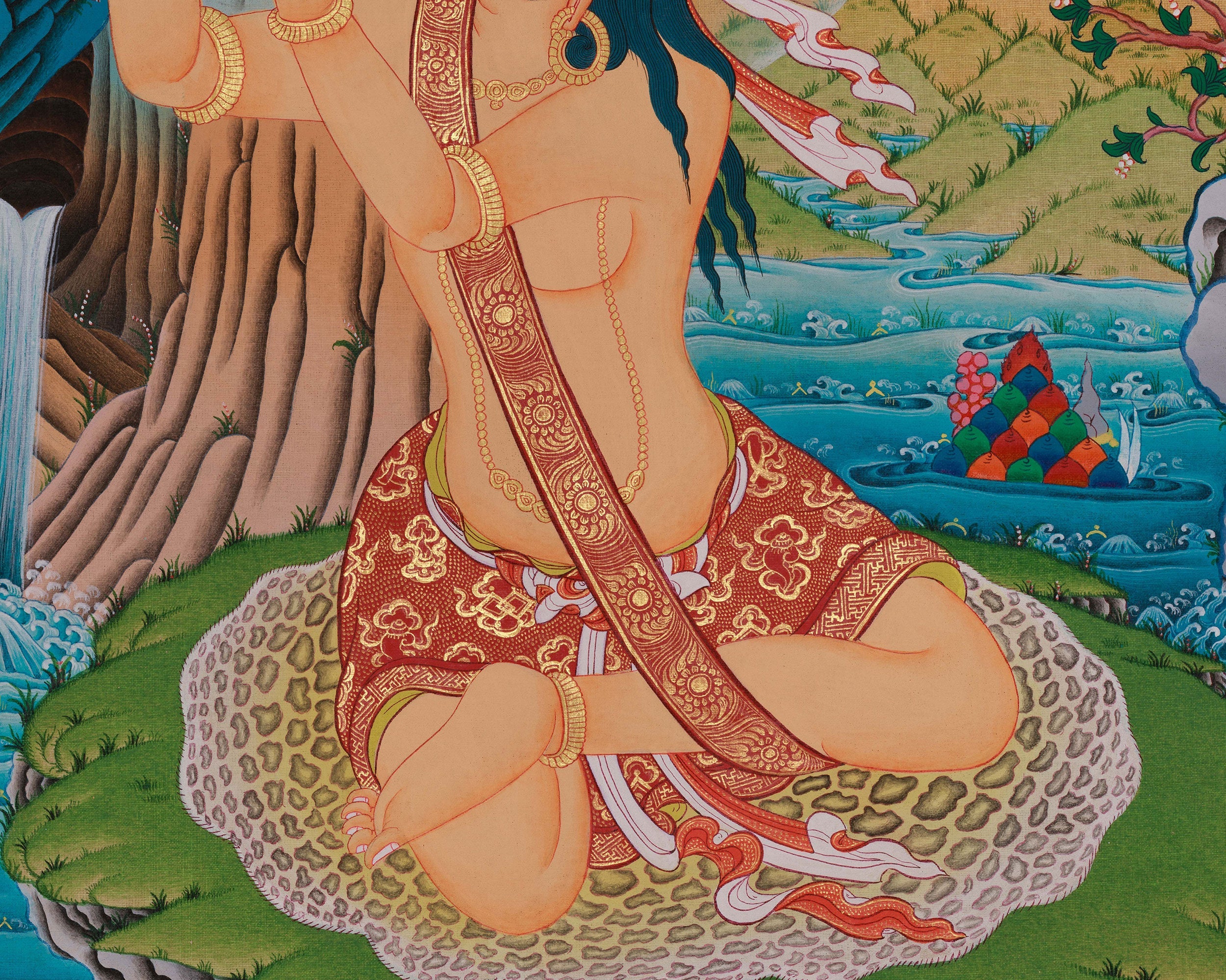 Mahasiddha Naropa Thangka | Vajrayana Buddhist Master Artwork