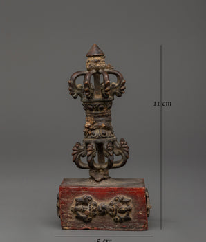Himalayan Copper Vajra Stand - Handcrafted Tibetan Ritual Tool