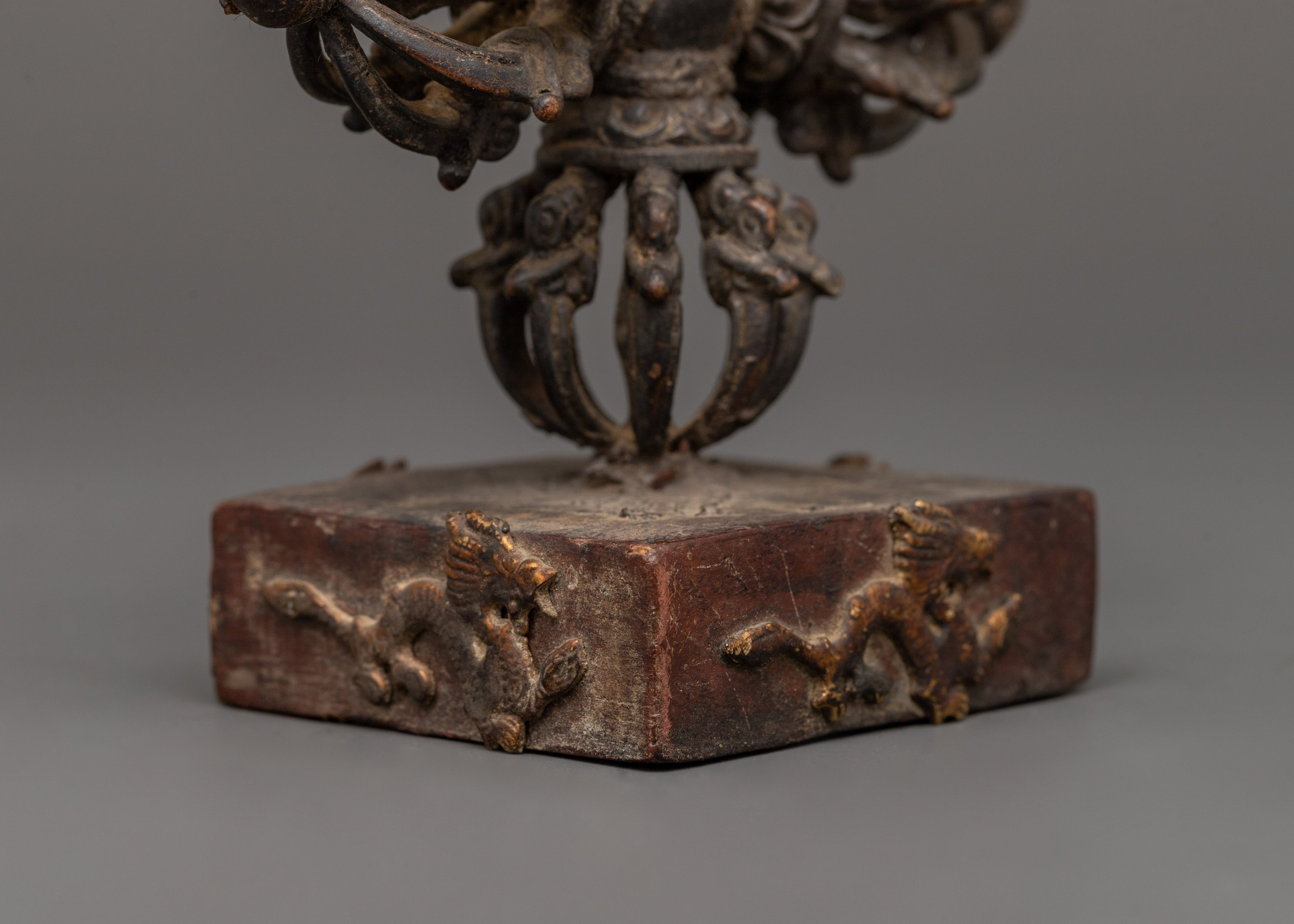 Buddhist Vishwo Vajra with Stand | Handcrafted Copper Ritual Dorje
