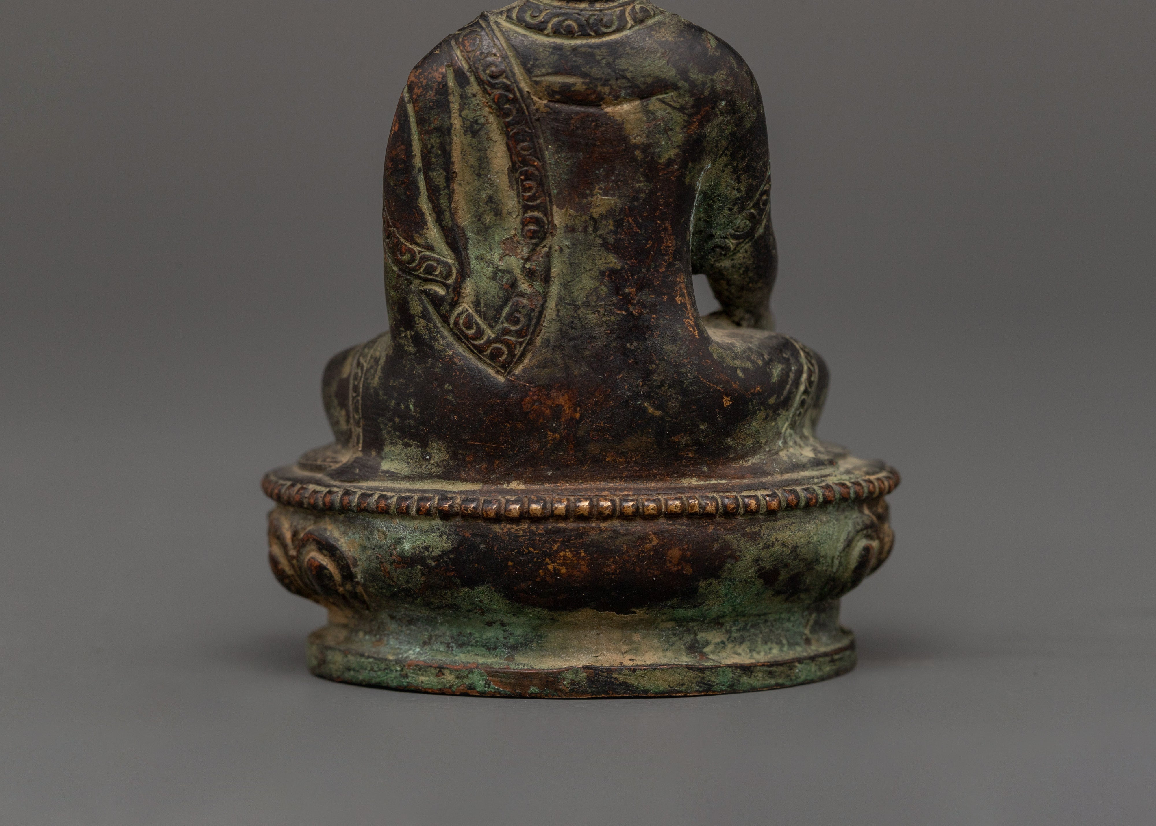 Tibetan Ratnasambhara Buddha Statue | Oxidized Copper Spiritual Sculpture