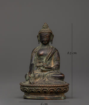 Tibetan Ratnasambhara Buddha Statue | Oxidized Copper Spiritual Sculpture