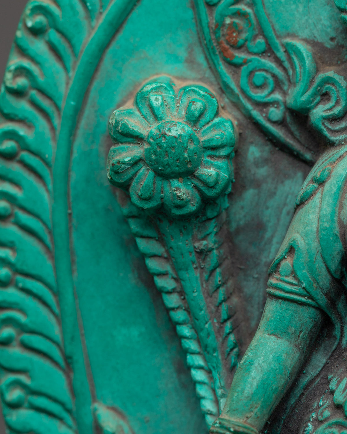 Sacred Green Tara Figure | Turquoise Tibetan Buddhist Statue