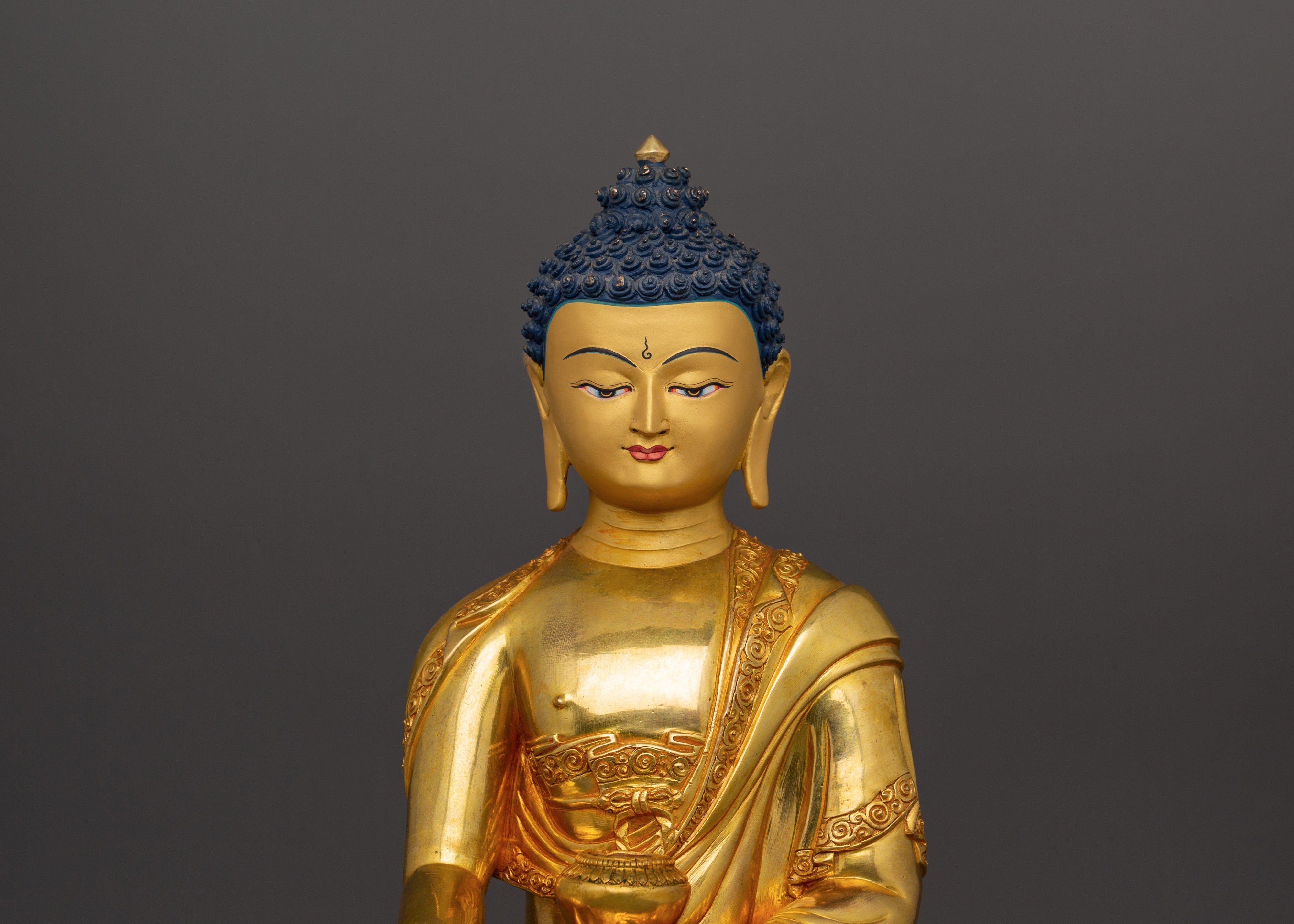 Gold-Plated Shakyamuni Buddha Statue | Meditation Altar Decor