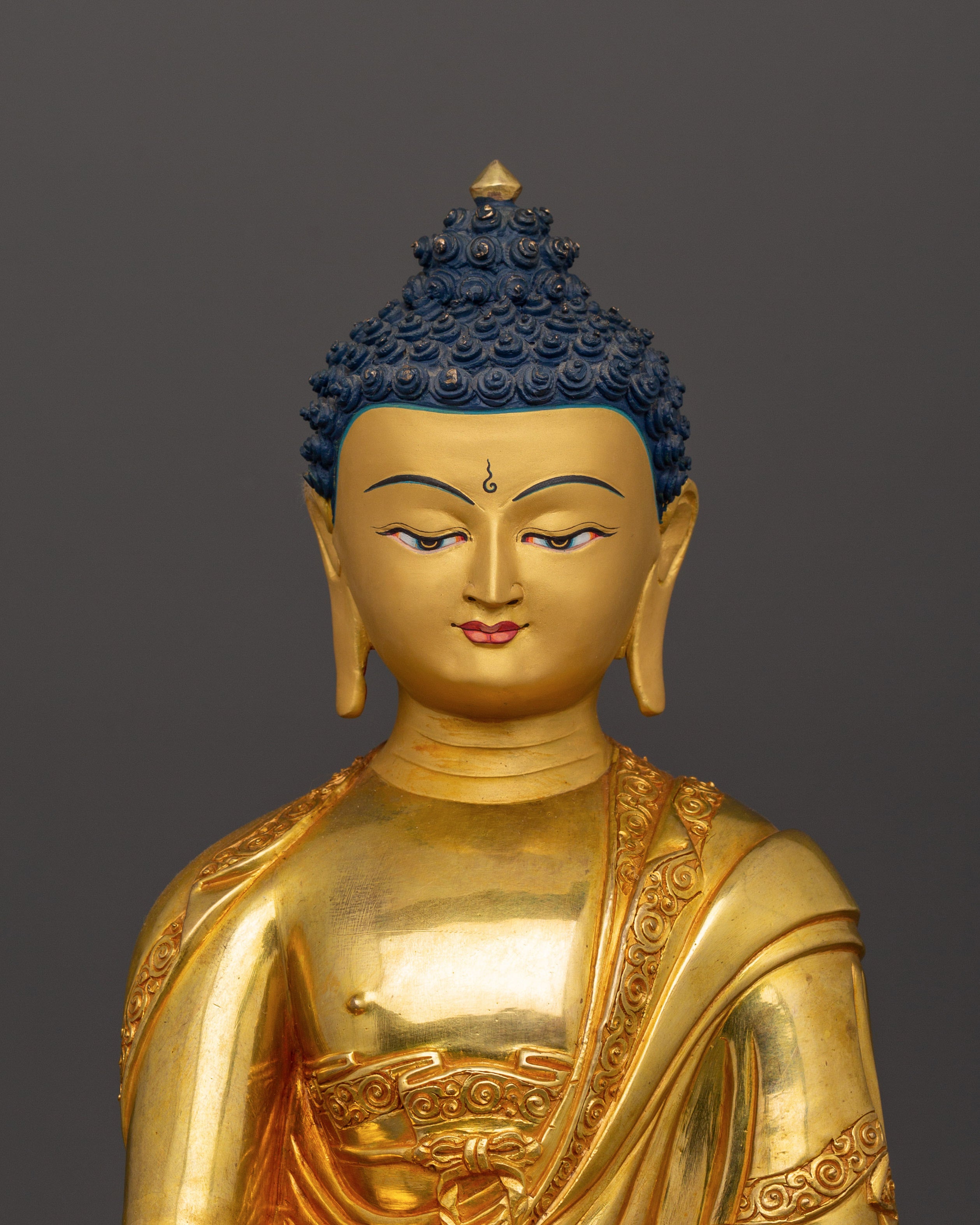 Gold-Plated Shakyamuni Buddha Statue | Meditation Altar Decor