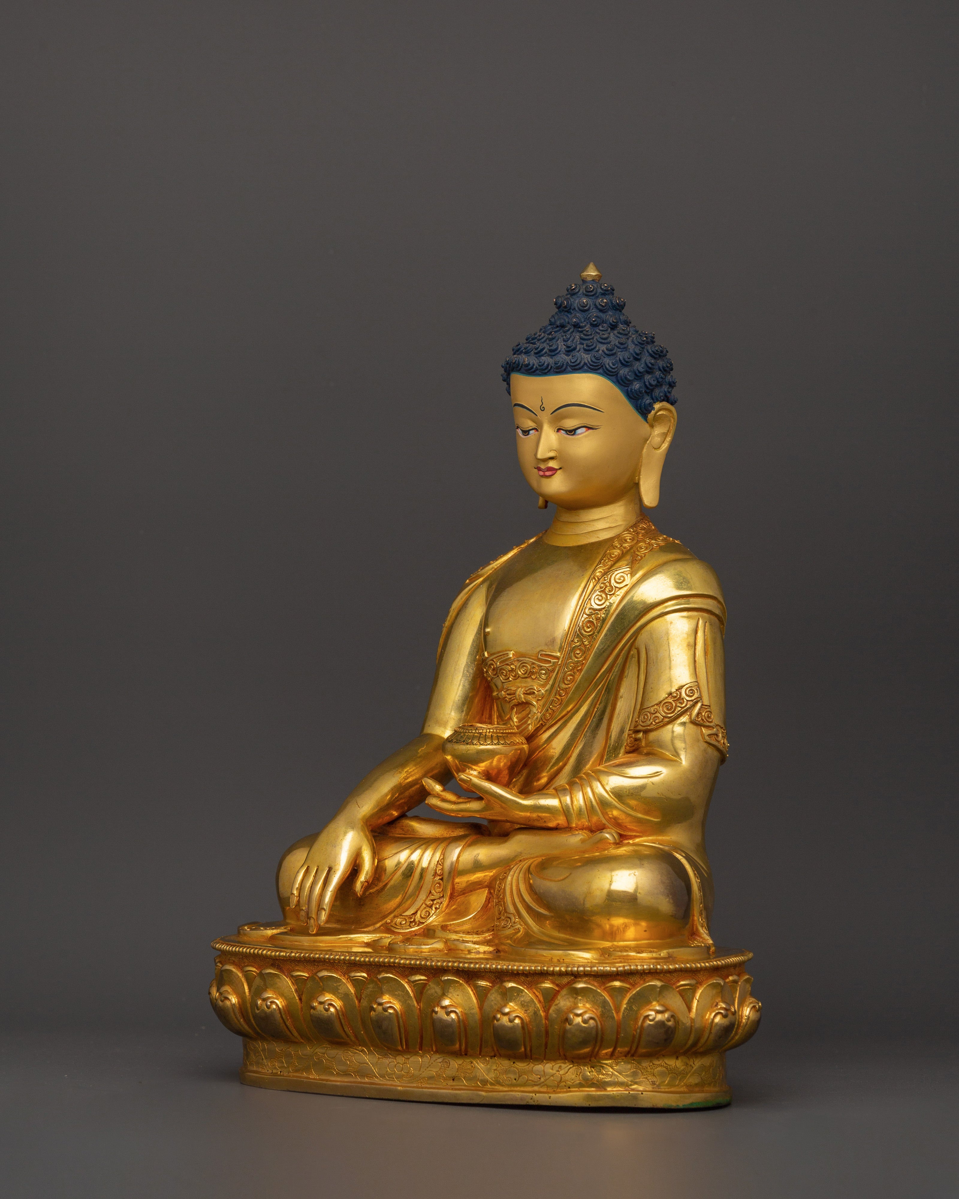Gold-Plated Shakyamuni Buddha Statue | Meditation Altar Decor
