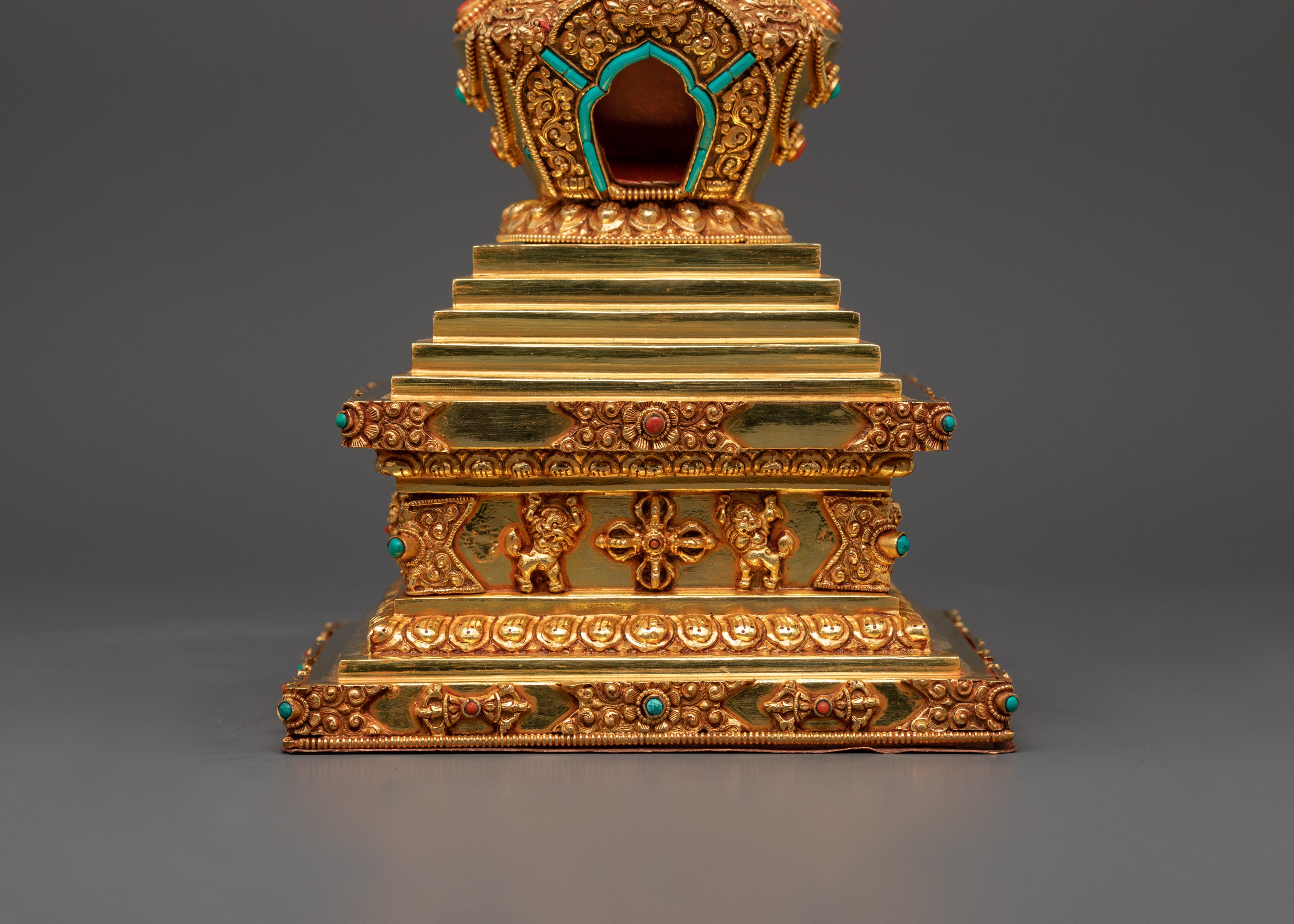 Buddhist Shrine Statue in Copper | Symbol of Enlightenment and Protection
