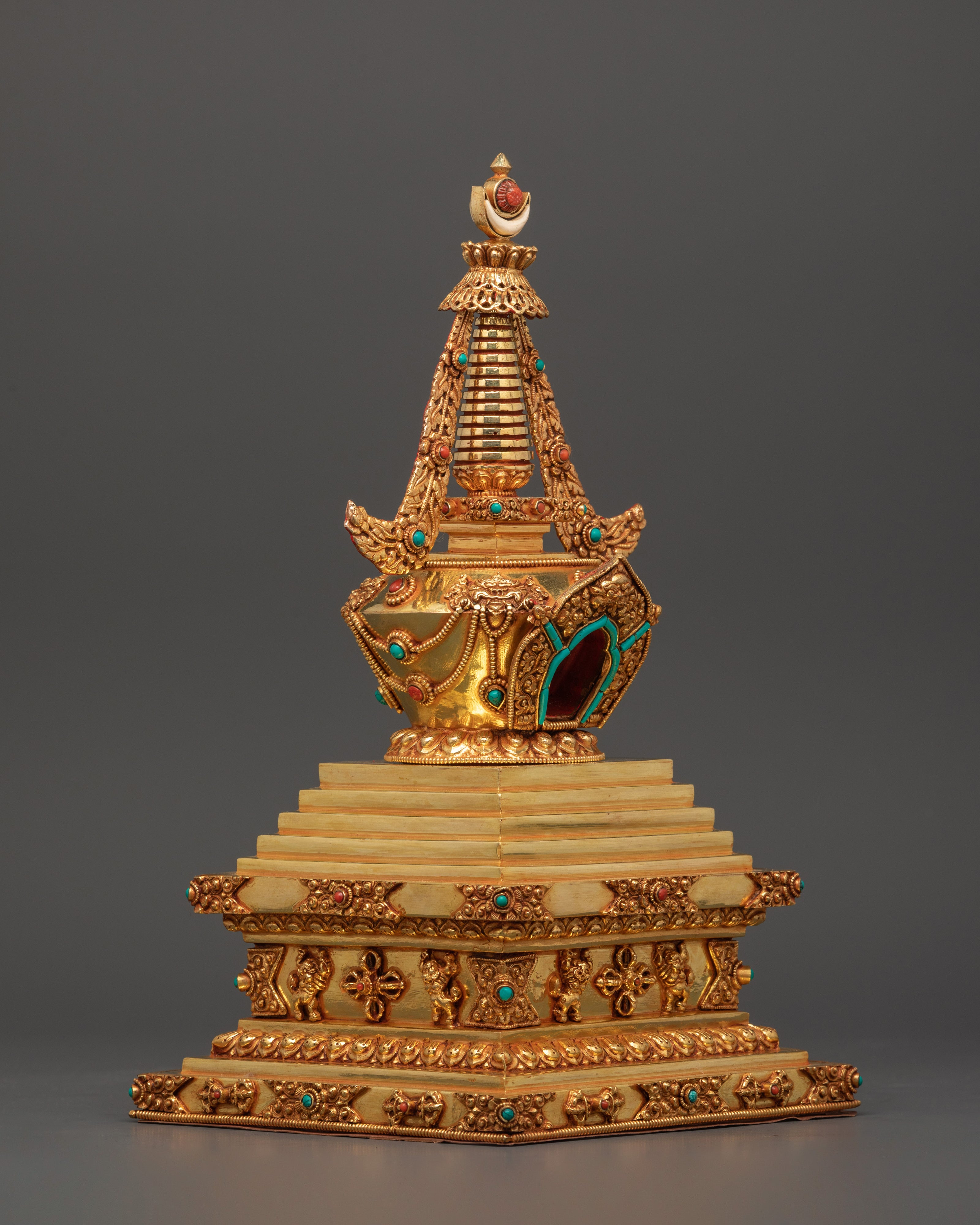 Buddhist Shrine Statue in Copper | Symbol of Enlightenment and Protection