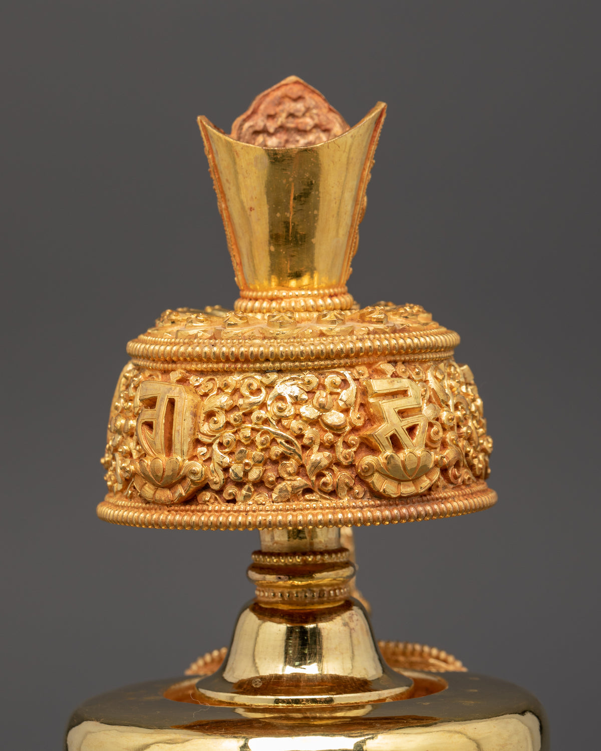 Large Gold-Plated Tibetan Bhumba Ritual Set | Spiritual Temple Decor