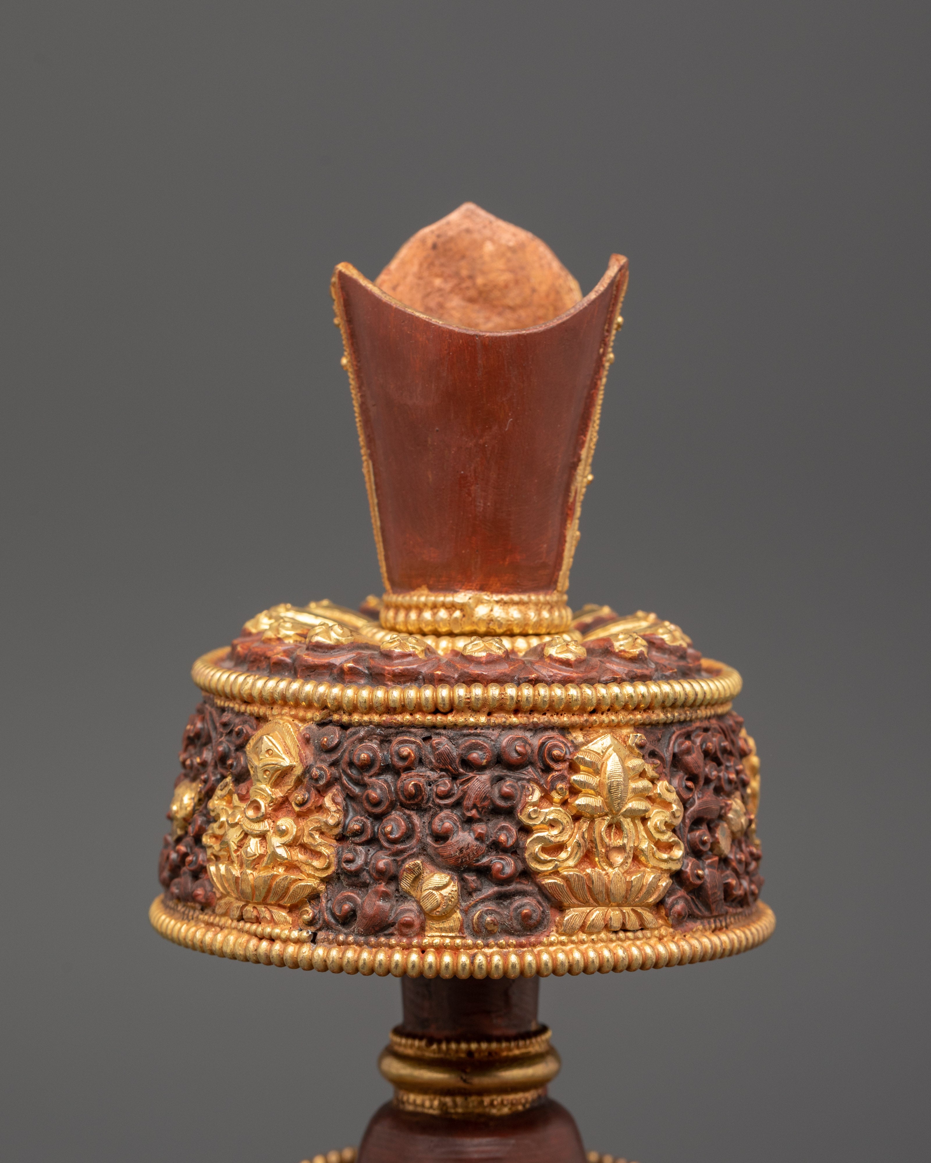 Gold-Plated Bhumba Ritual Set with Turquoise | Spiritual Decor