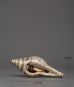 Spiritual Pure Silver Conch | Handmade Tibetan Buddhist Conch Shell