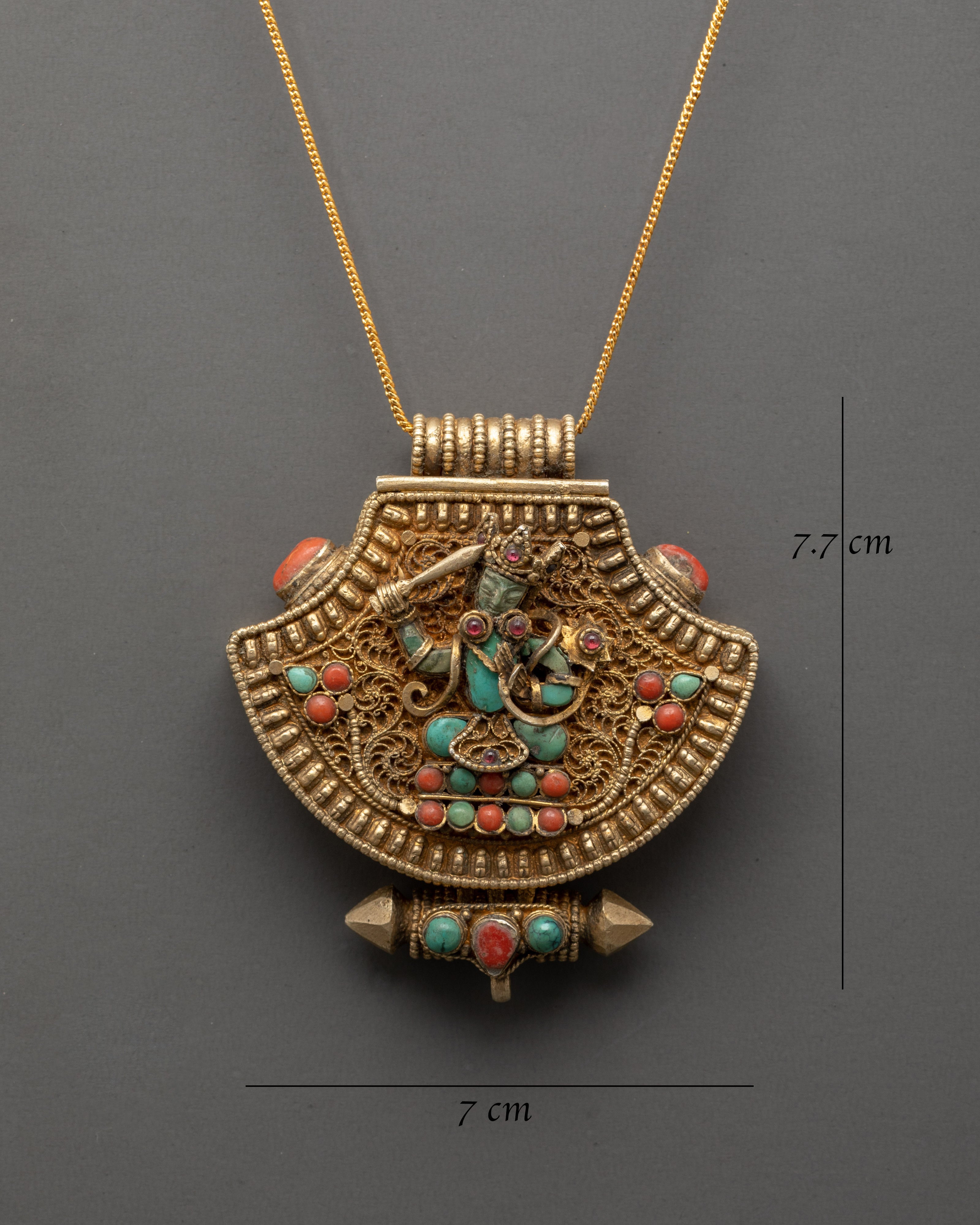 Ghau box locket with Manjushri Crafted | Handcrafted Tibetan Spiritual Locket