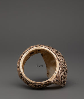 Conch Shell and Pure Silver Bangle | Hand-Carved Ritual Jewelry