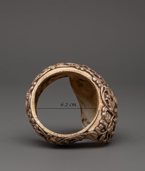 Elephant Carved Conch Shell Bangle | Himalayan Sacred Jewelry