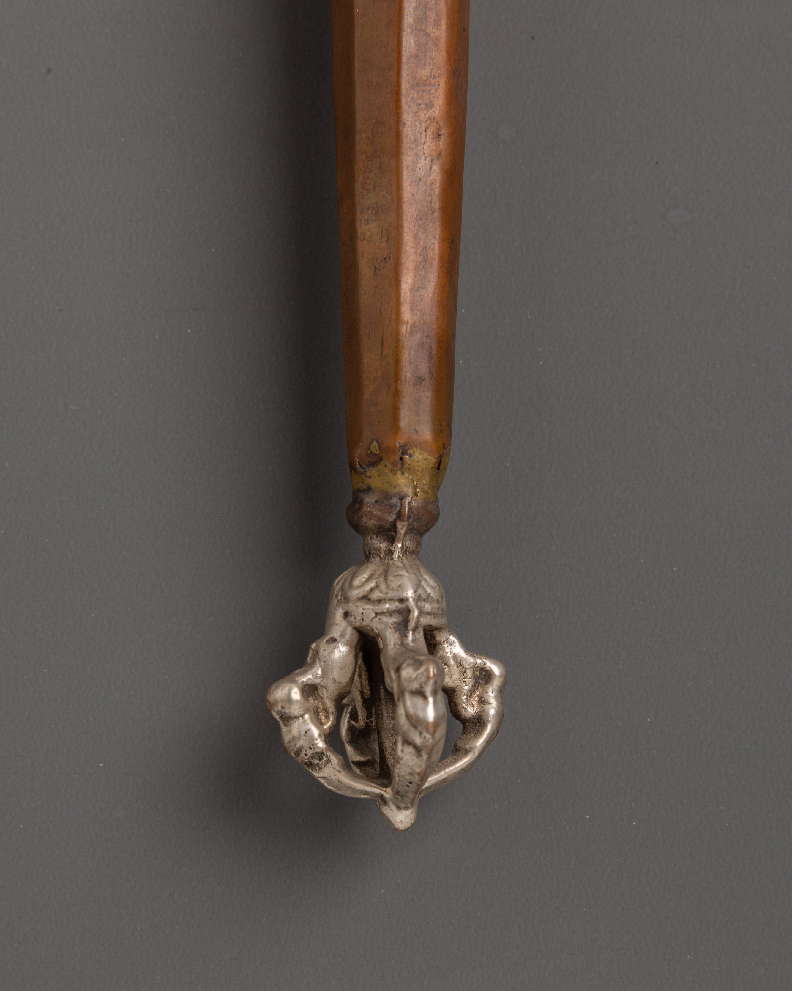 Handcrafted Tibetan Khatan Ritual Dagger | Three-Faced Sacred Artifact