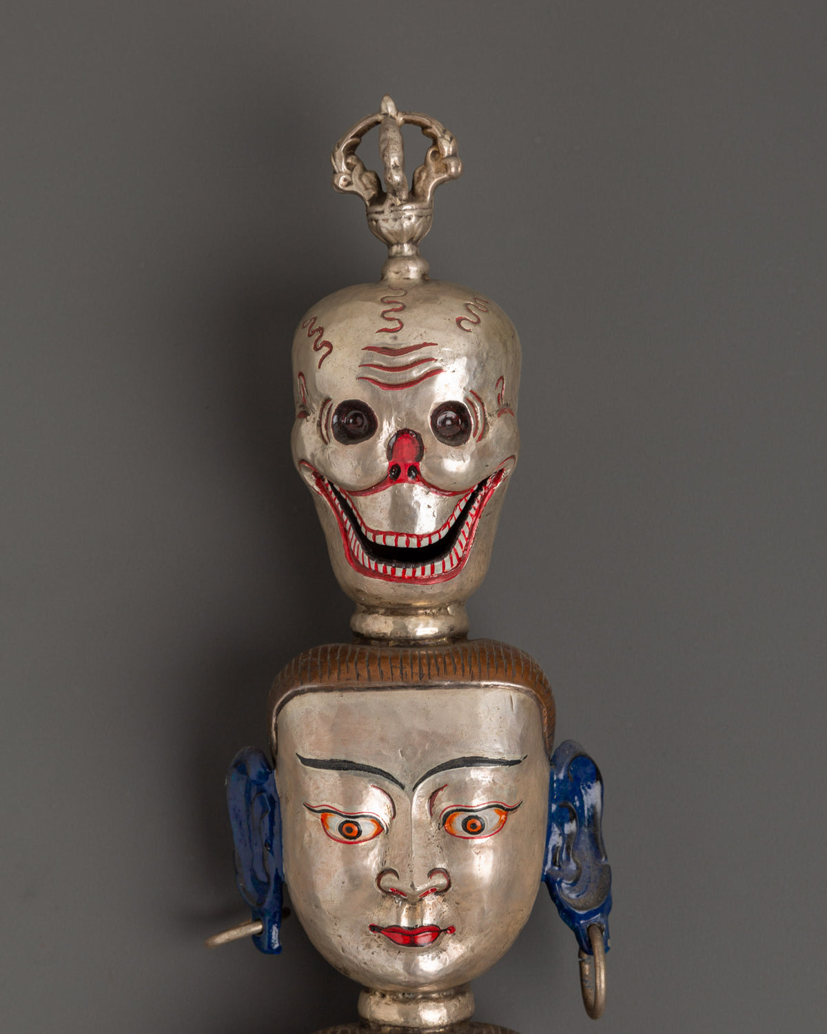 Handcrafted Tibetan Khatan Ritual Dagger | Three-Faced Sacred Artifact