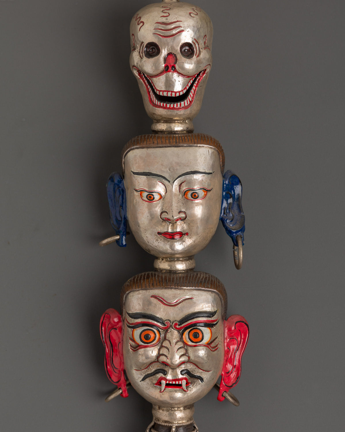 Handcrafted Tibetan Khatan Ritual Dagger | Three-Faced Sacred Artifact