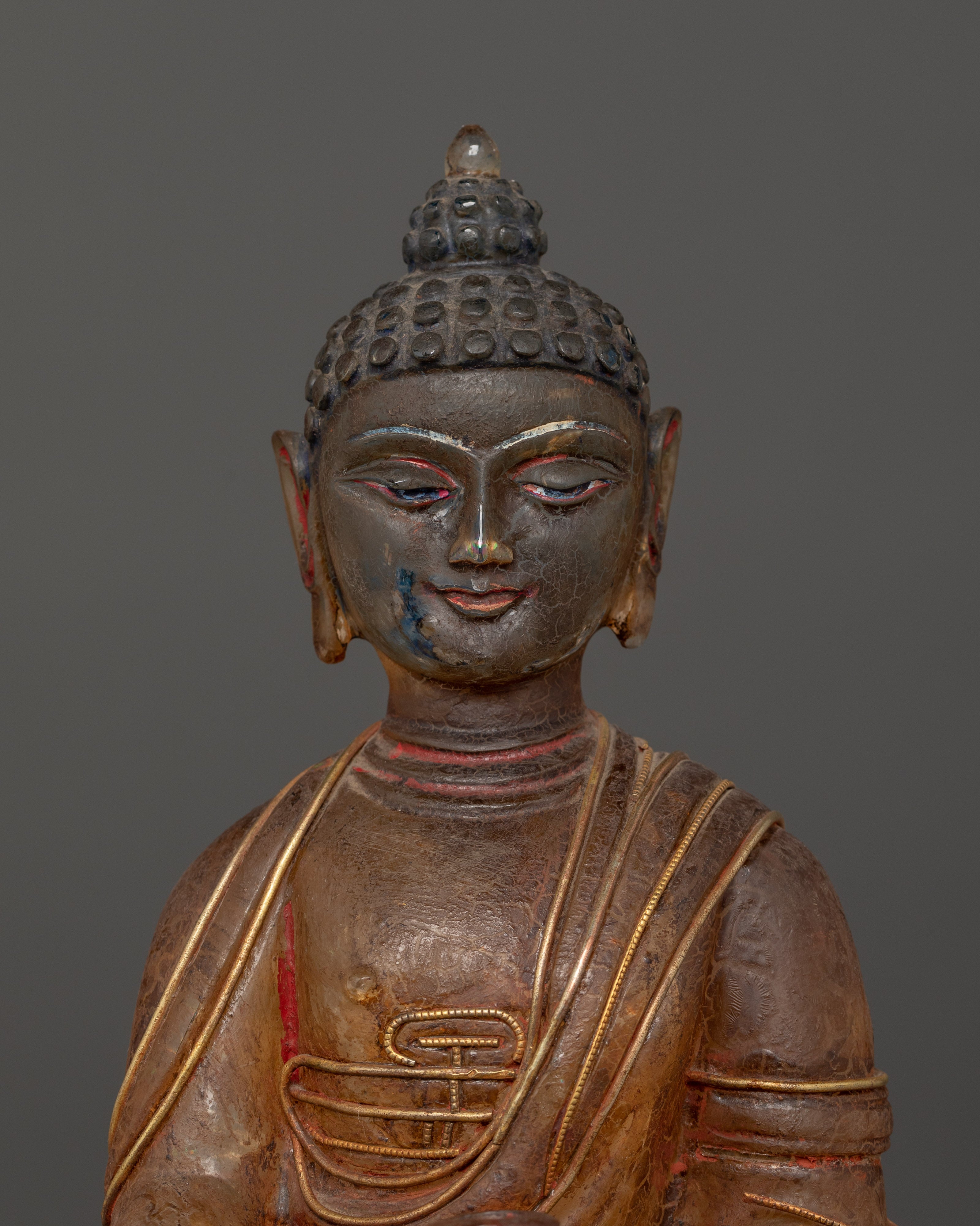 Shakyamuni Buddha The Enlightened One | Gold-Plated Crystal Statue
