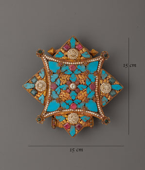 Tibetan Ghau Box Locket with Copper Body | Copper Body with Gold & Silver Plating