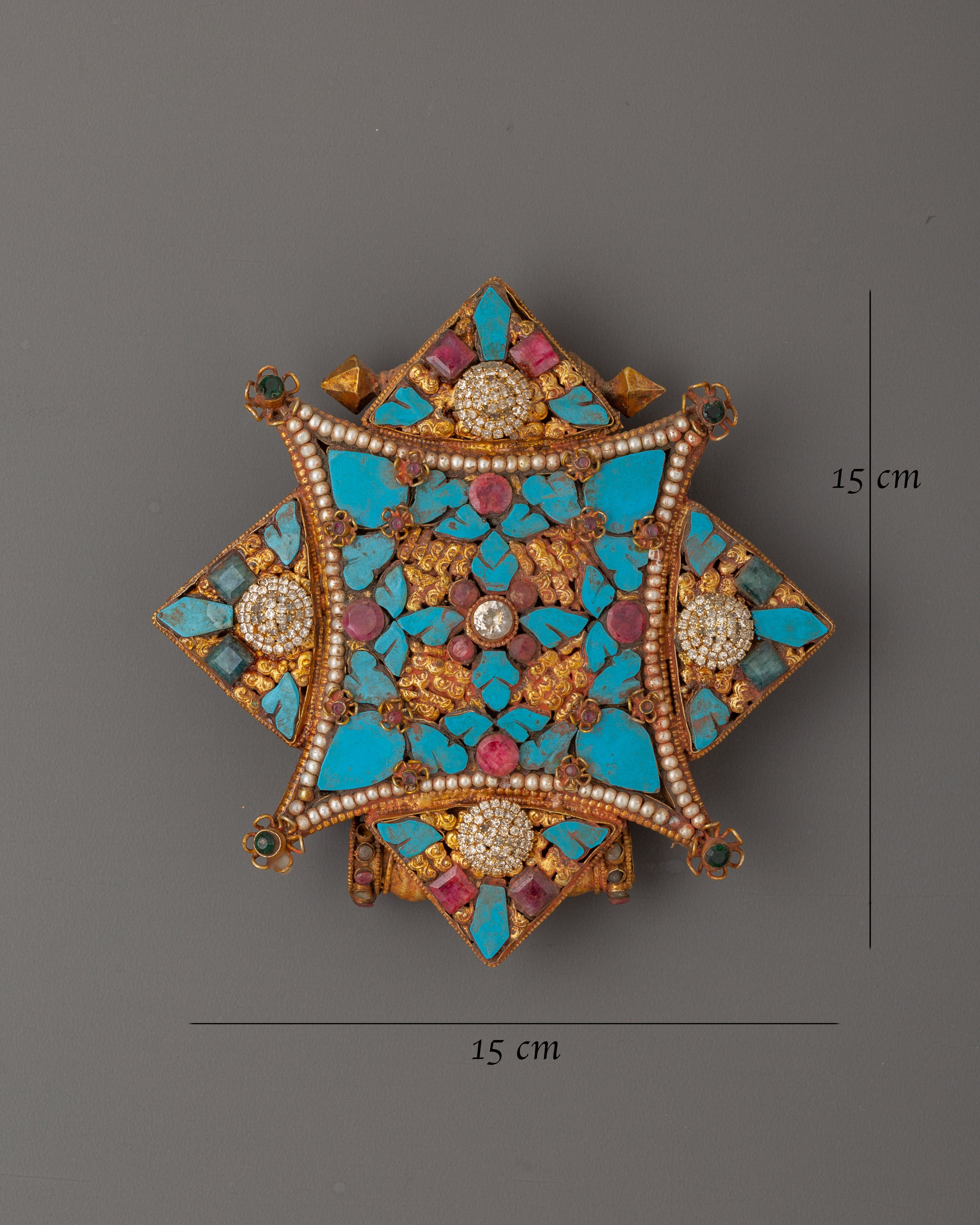 Tibetan Ghau Box Locket with Copper Body | Copper Body with Gold & Silver Plating
