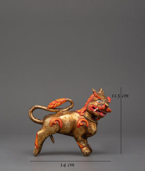 Handcrafted Pair of Tibetan Snow Lion Statues | Foo Dogs Crafts