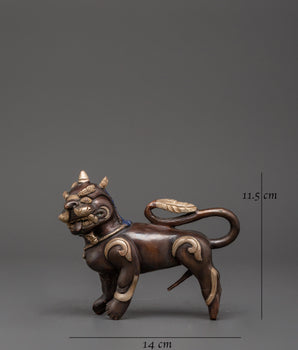 Tibetan Snow Lion Statue Set | Handcrafted Buddhist Guardian Figures