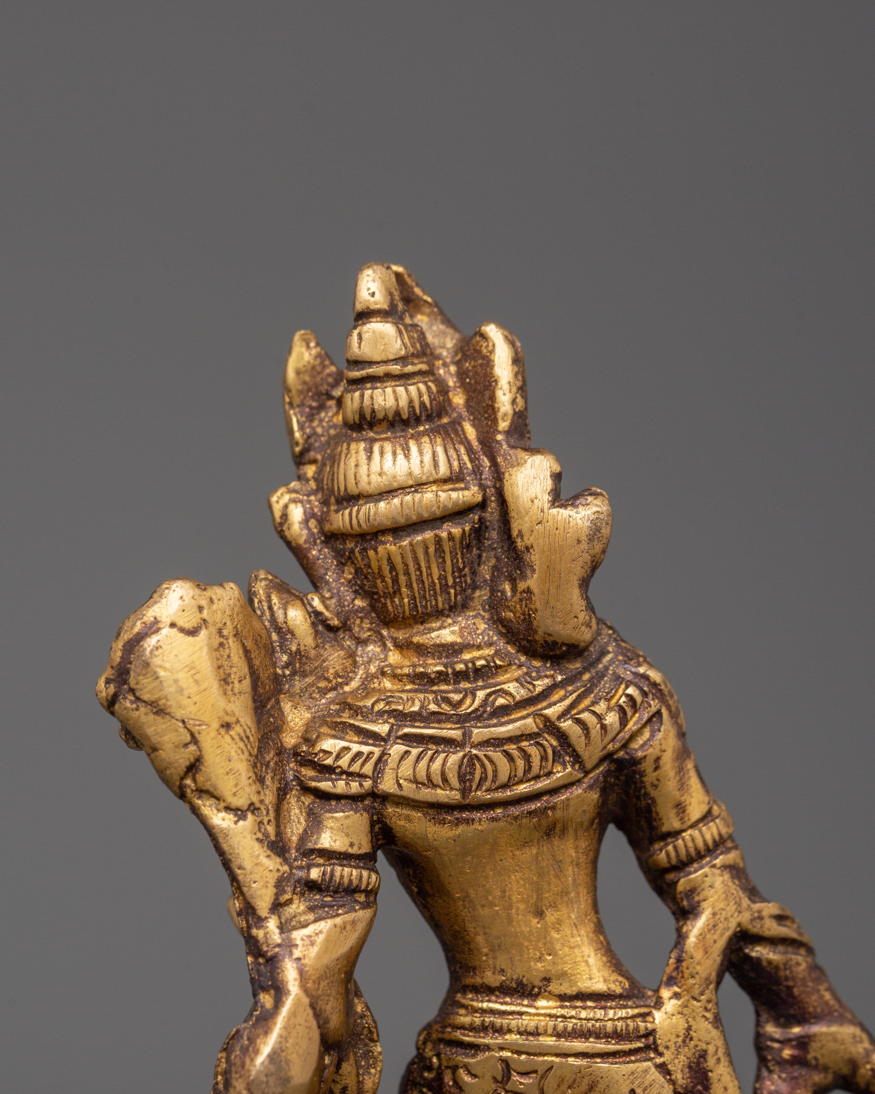 Handcrafted Standing Green Tara Statue | Tibetan Goddess Sculpture in Flowing Pose