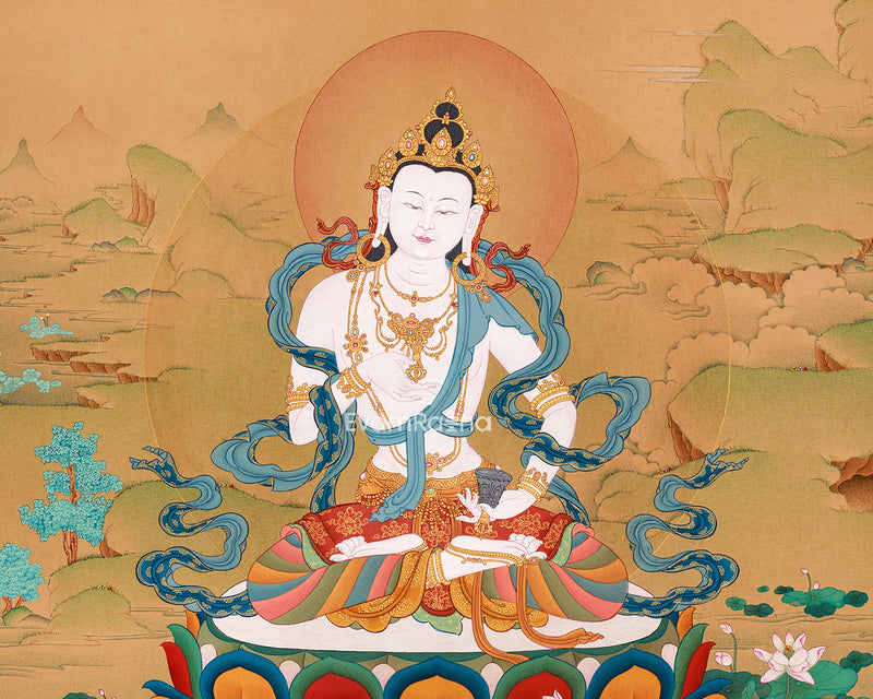 Exclusive Vajrasattva Thangka | Divine Purification Art | Tibetan Lhasa Stone Accents