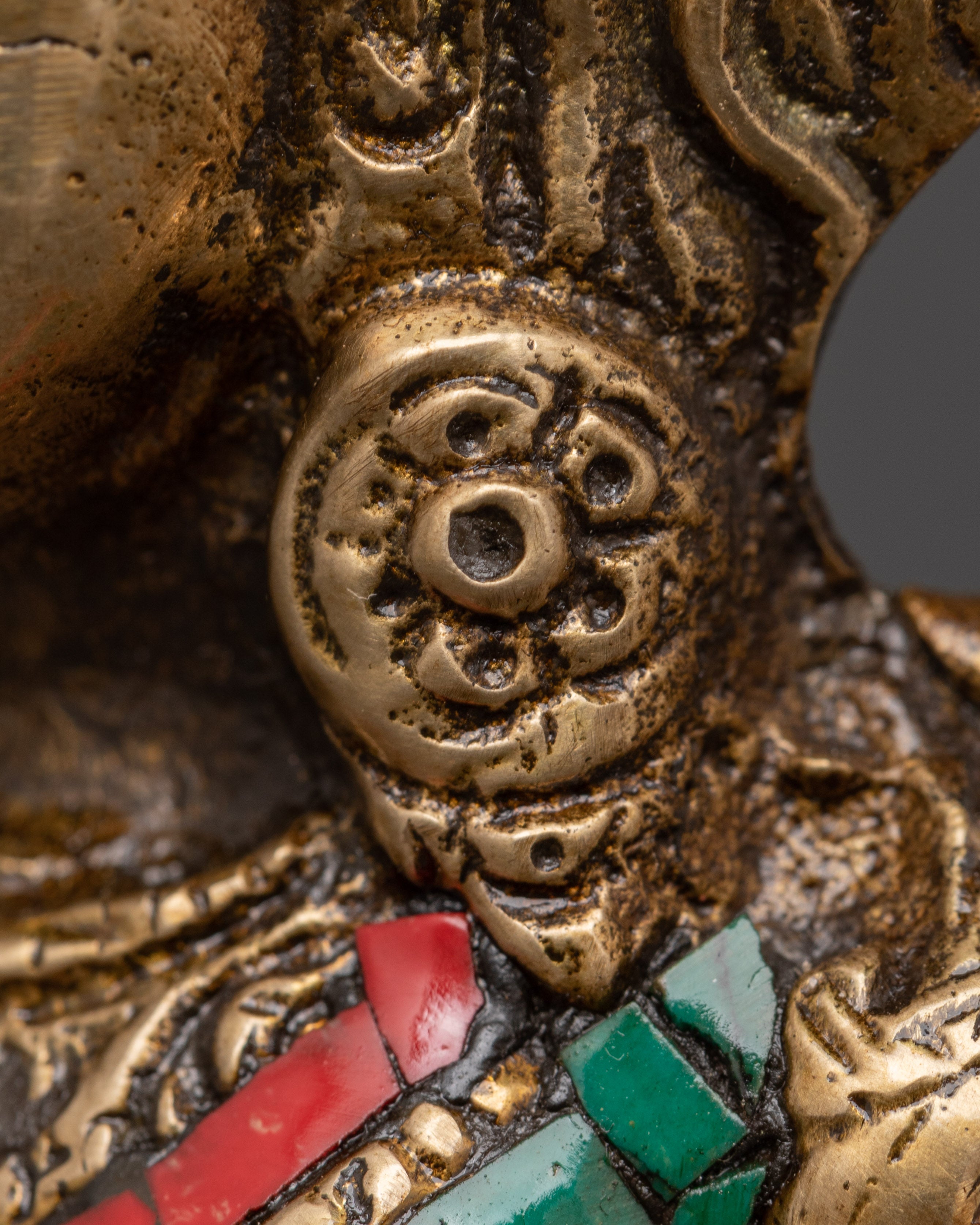 White Tara Handcrafted Brass Statue | Tibetan Art with Turquoise