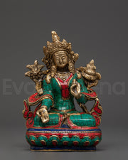 White Tara Brass Statue
