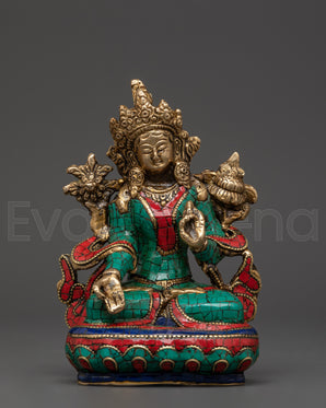 White Tara Brass Statue