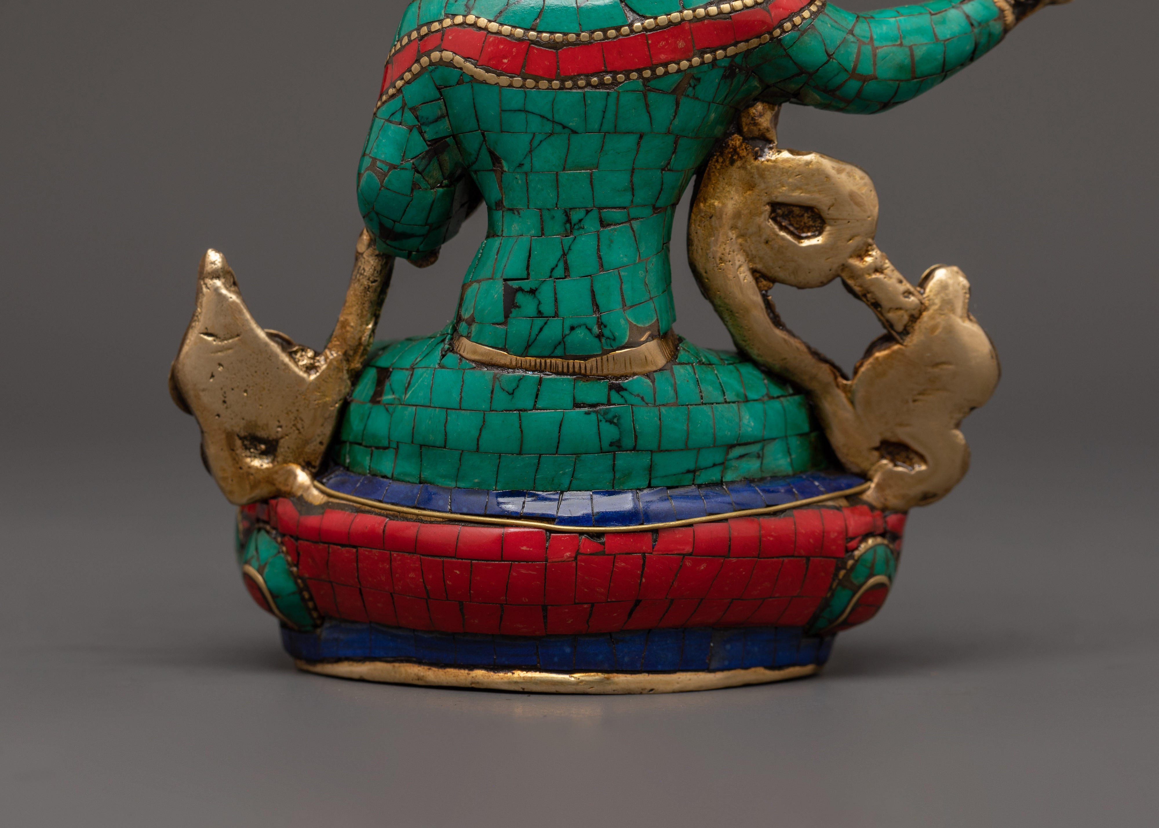 Handcrafted Brass Manjushri Statue | Spiritual Bodhisattva Art for Meditation