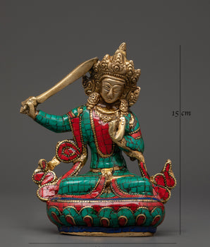 Handcrafted Brass Manjushri Statue