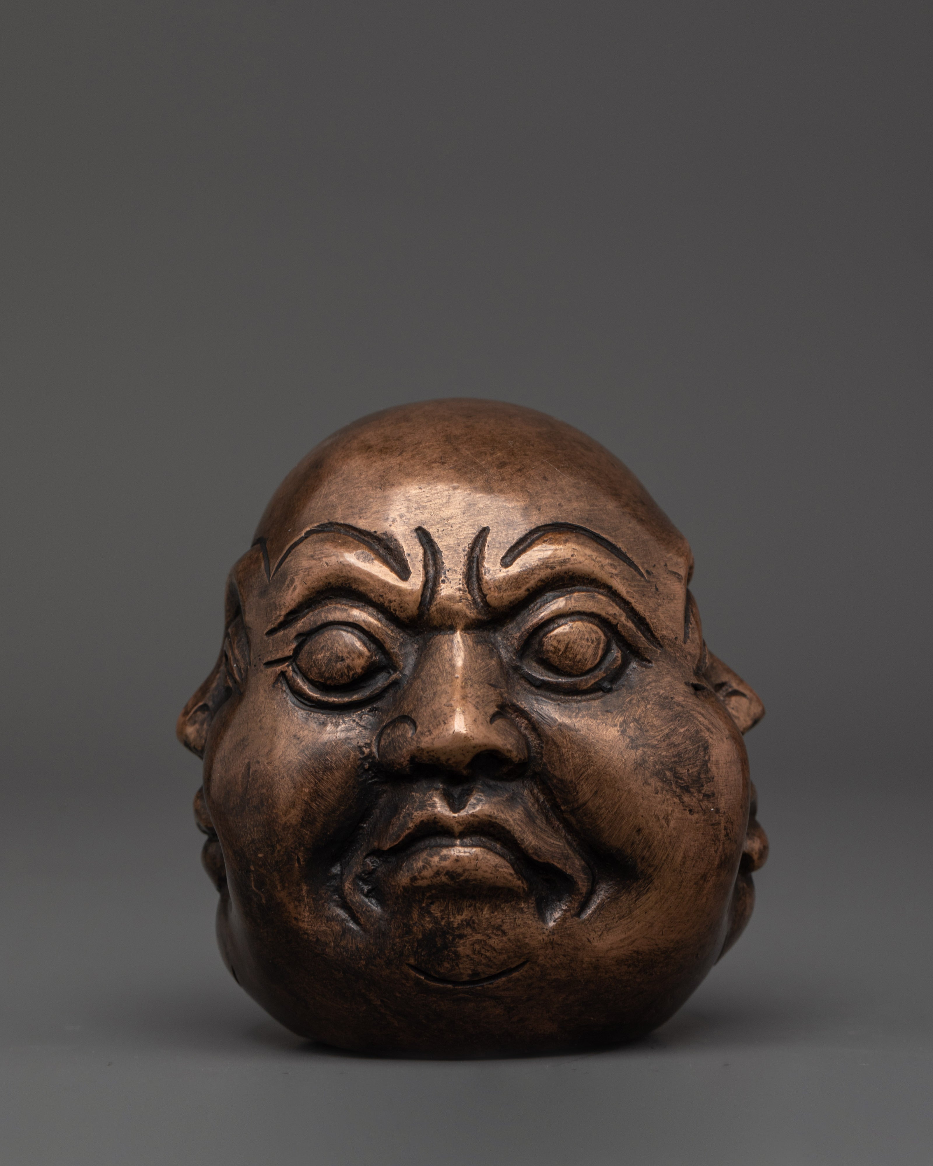 Sacred Laughing Buddha Head | Brass Buddha Sculpture for Spiritual Decor