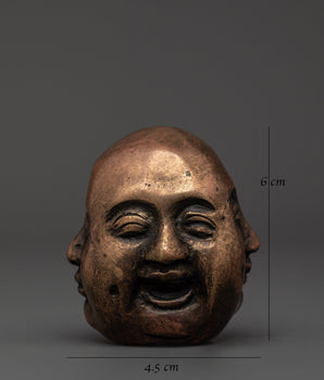 Decorative Laughing Buddha Head | Brass Buddha Sculpture for Home Decor