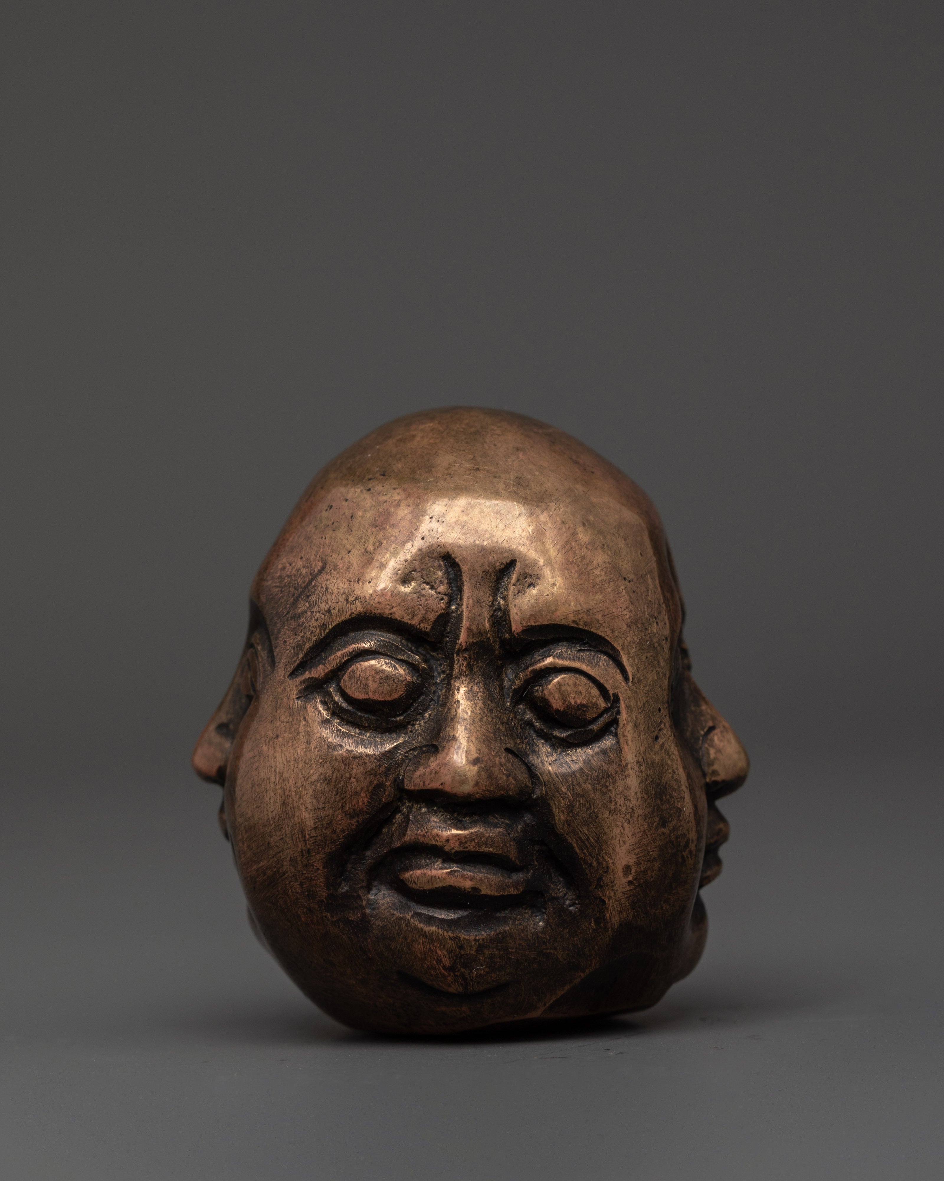 Decorative Laughing Buddha Head | Brass Buddha Sculpture for Home Decor