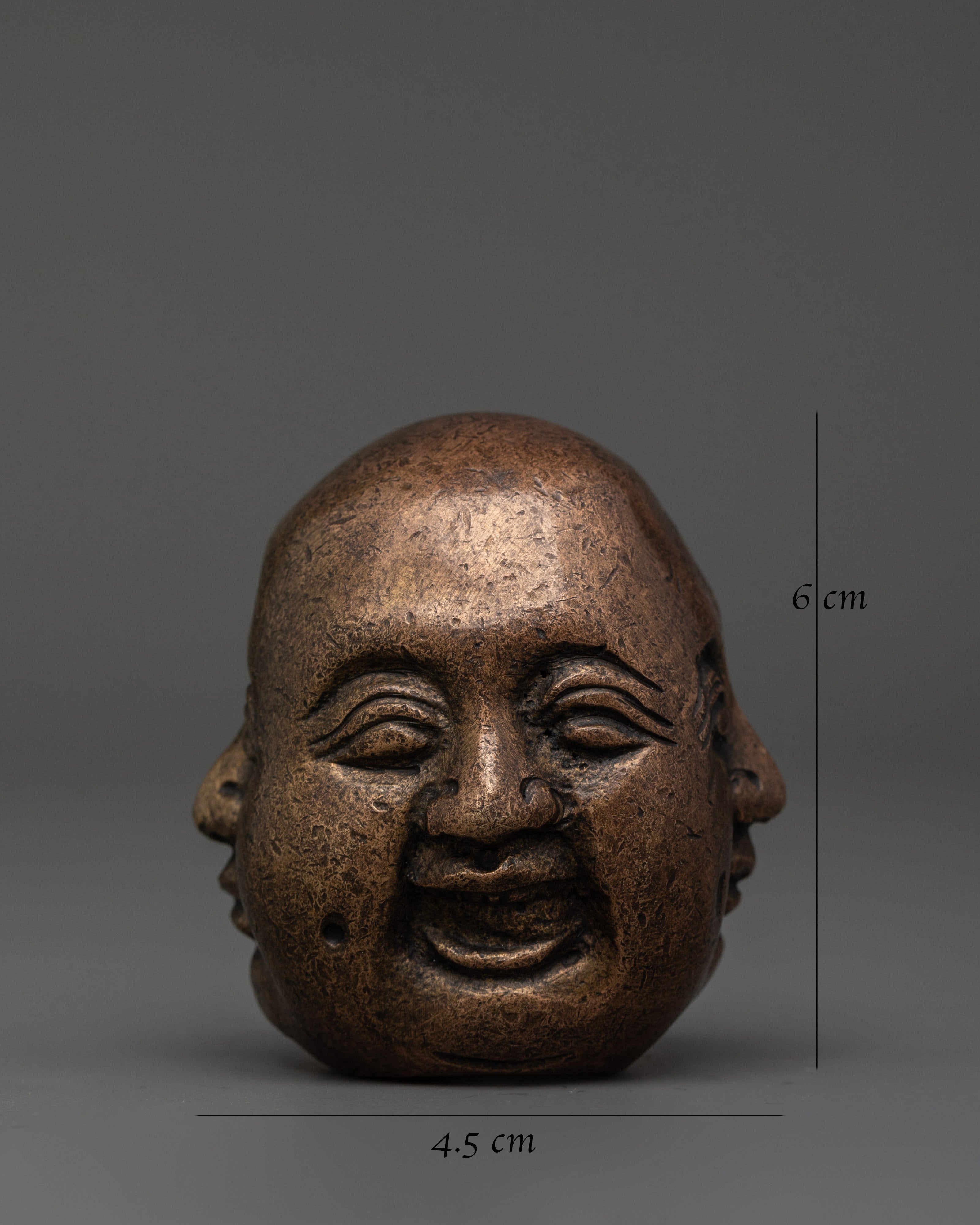 Laughing Buddha Head for Decor | Bronze Buddha Sculpture