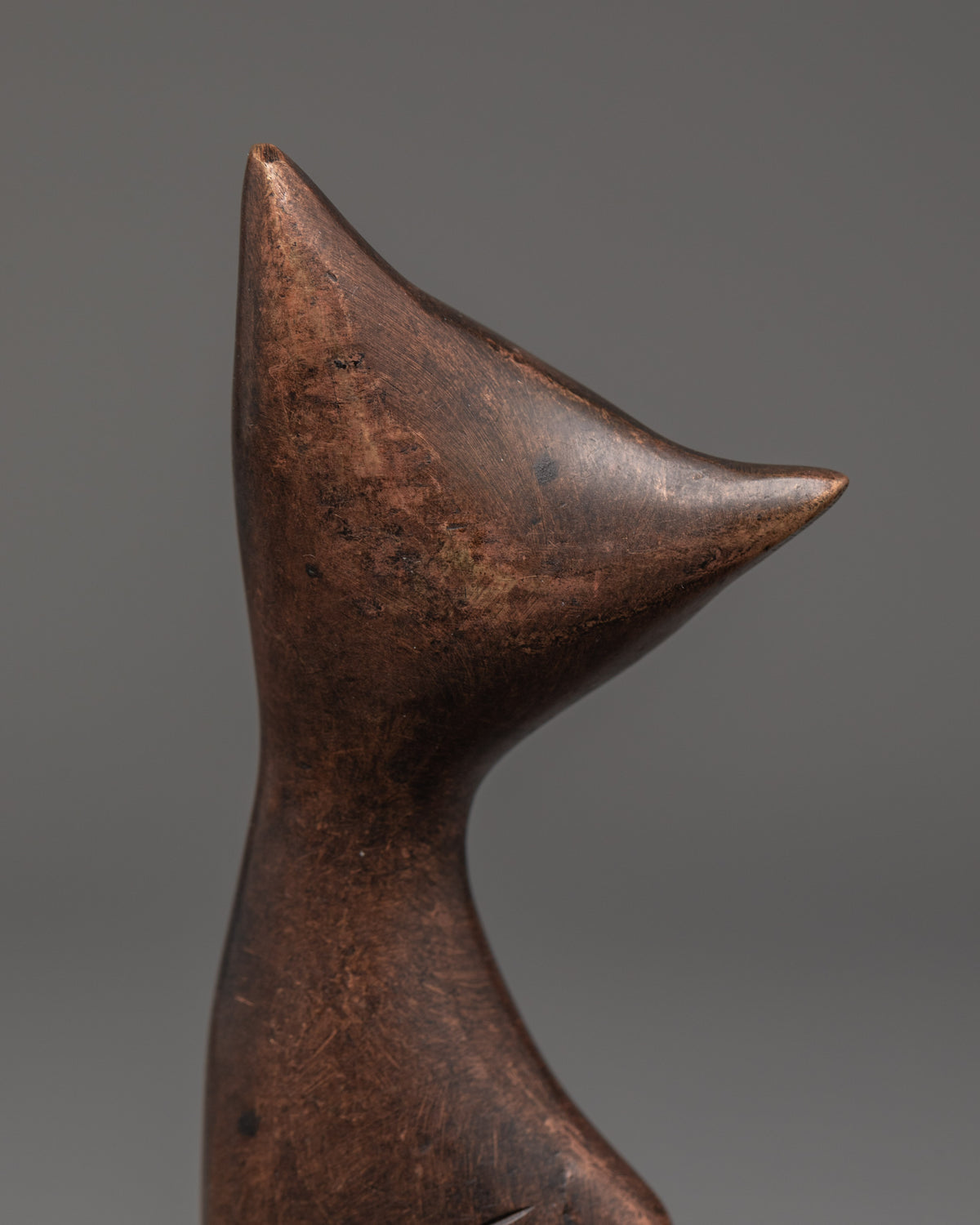 Handcrafted Decorative Cat Figurine Set | Oxidized Copper Cat Sculpture