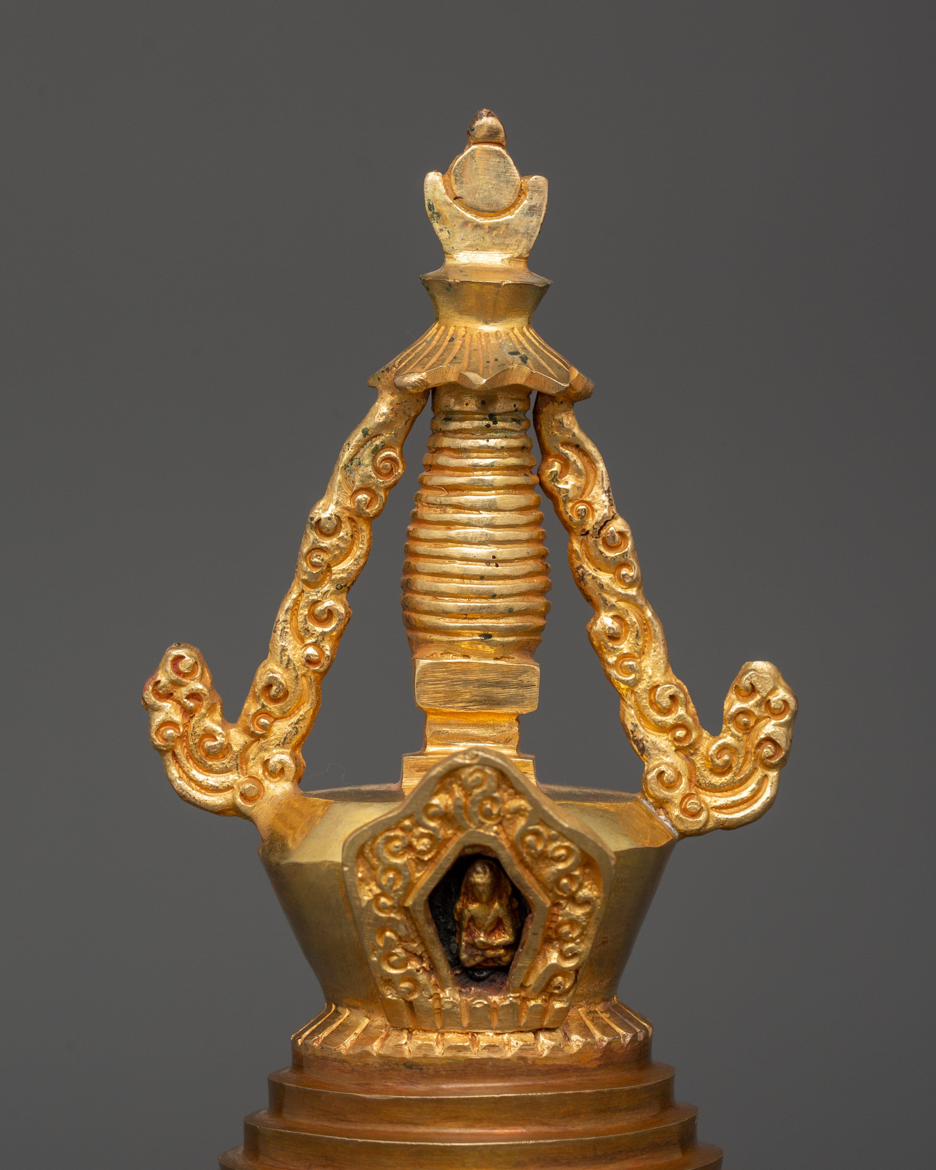 Sacred Tibetan Stupa Statue | Tibetan Buddhist Shrine Artifact