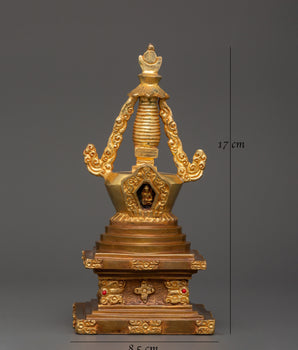 Sacred Tibetan Stupa Statue | Tibetan Buddhist Shrine Artifact