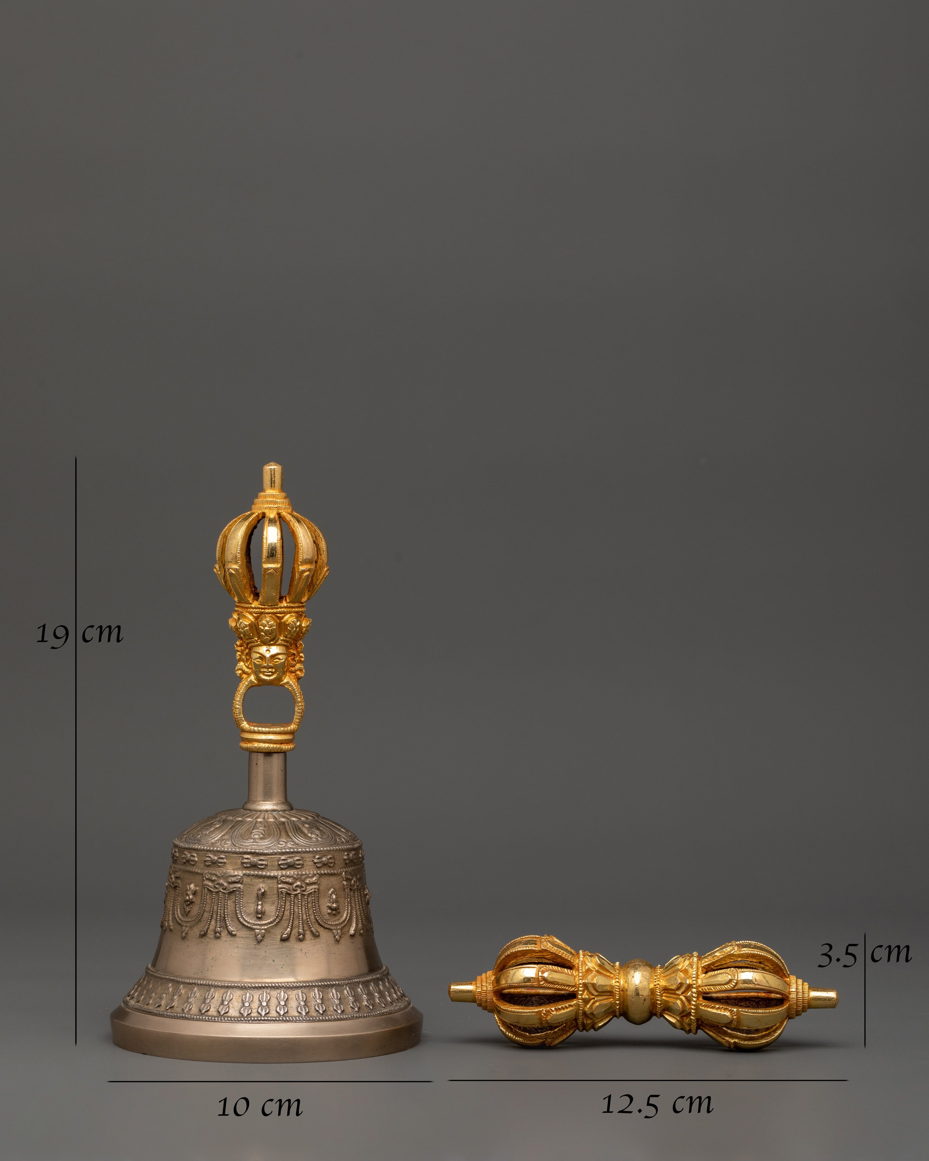 Bell and Vajra Bronze Craft for Altar | Tibetan Ritual Set