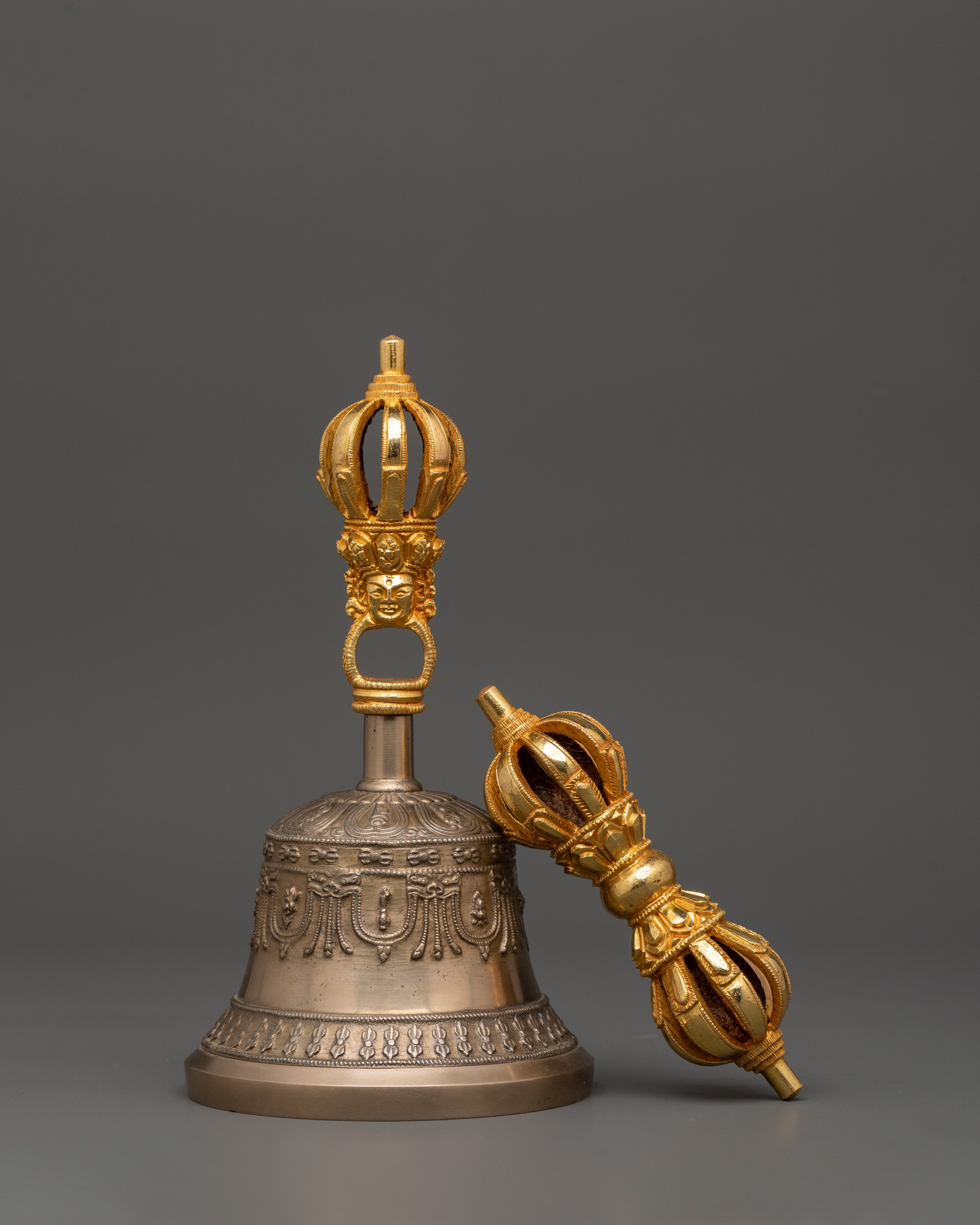 Bell and Vajra Bronze Craft for Altar | Tibetan Ritual Set