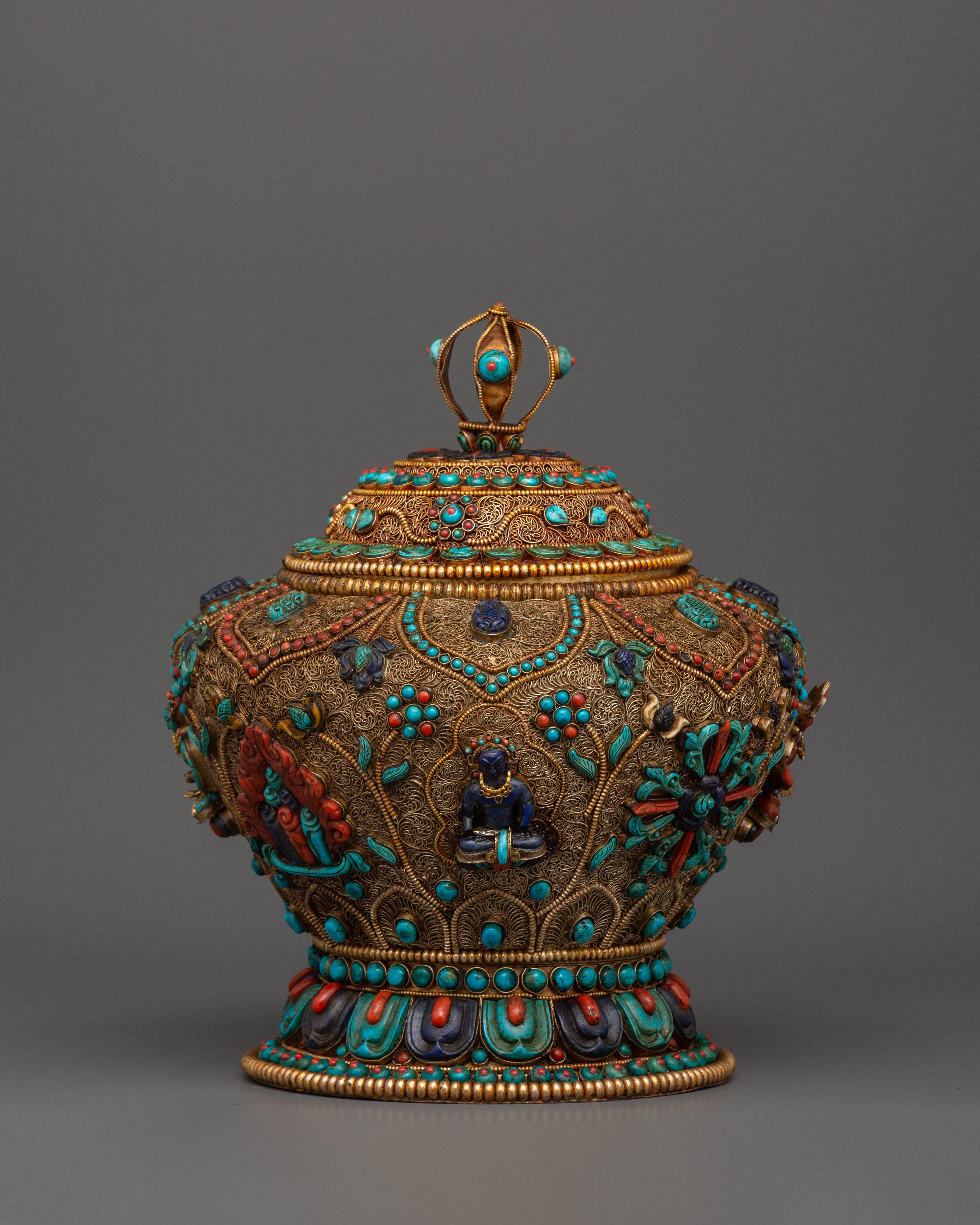Large Handcrafted Tibetan Rice Bowl | Offering Bowl for Altar and Sacred Space