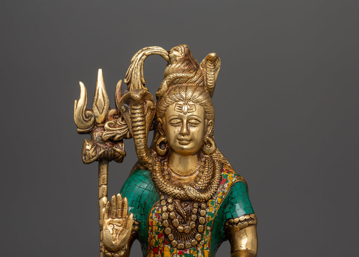 Brass Lord Shiva Statue | Seated Hindu Deity Sculpture