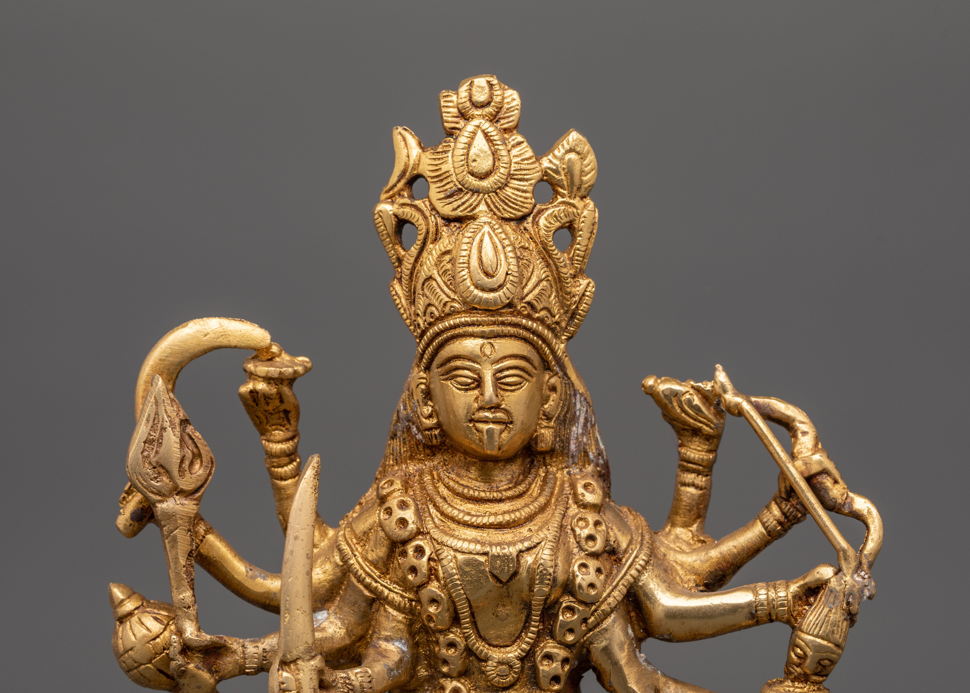 Handcrafted Brass Mahakali Statue | Tantric Deity Idol for Transformation