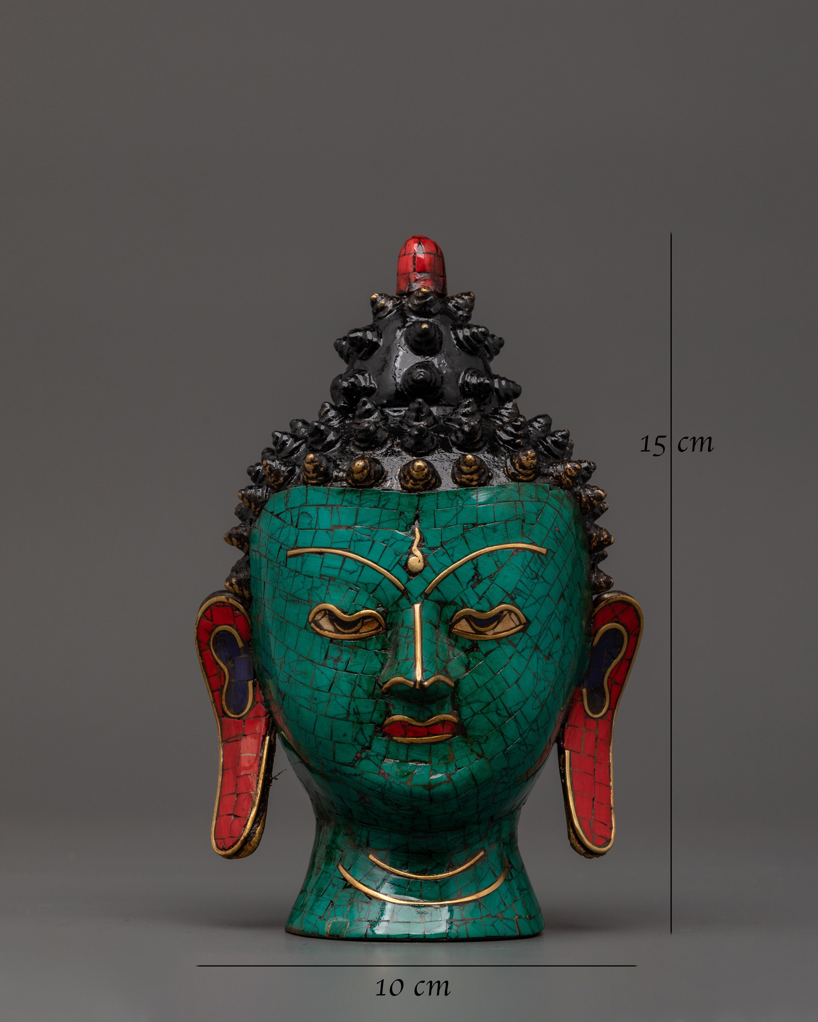 Buddha Head Brass Sculpture | Spiritual Home Art