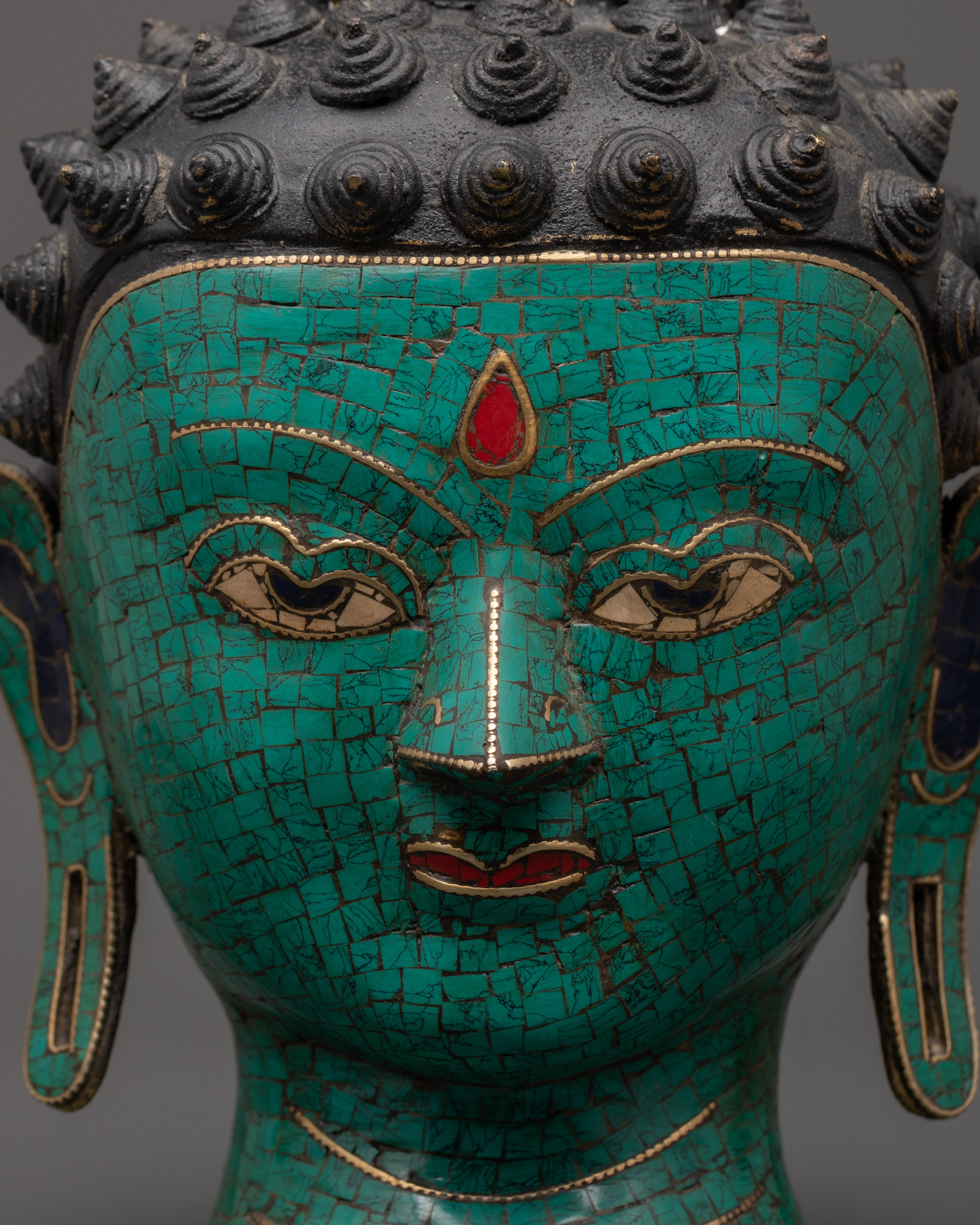 Buddha Head Brass statue | Buddhist Altar Art